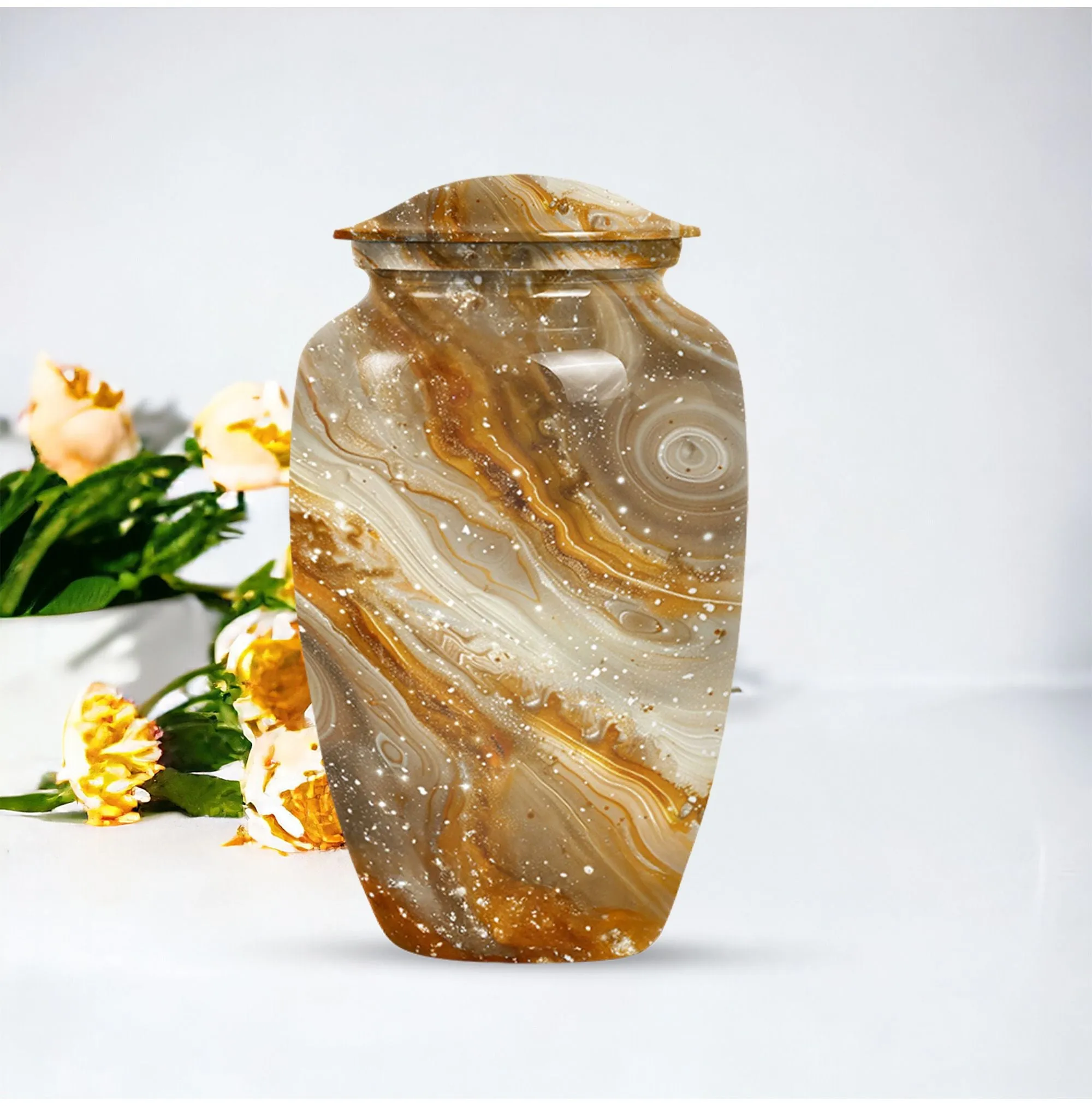 Colourful Swirl Forever Memory Cremation Urn with Abstract Theme