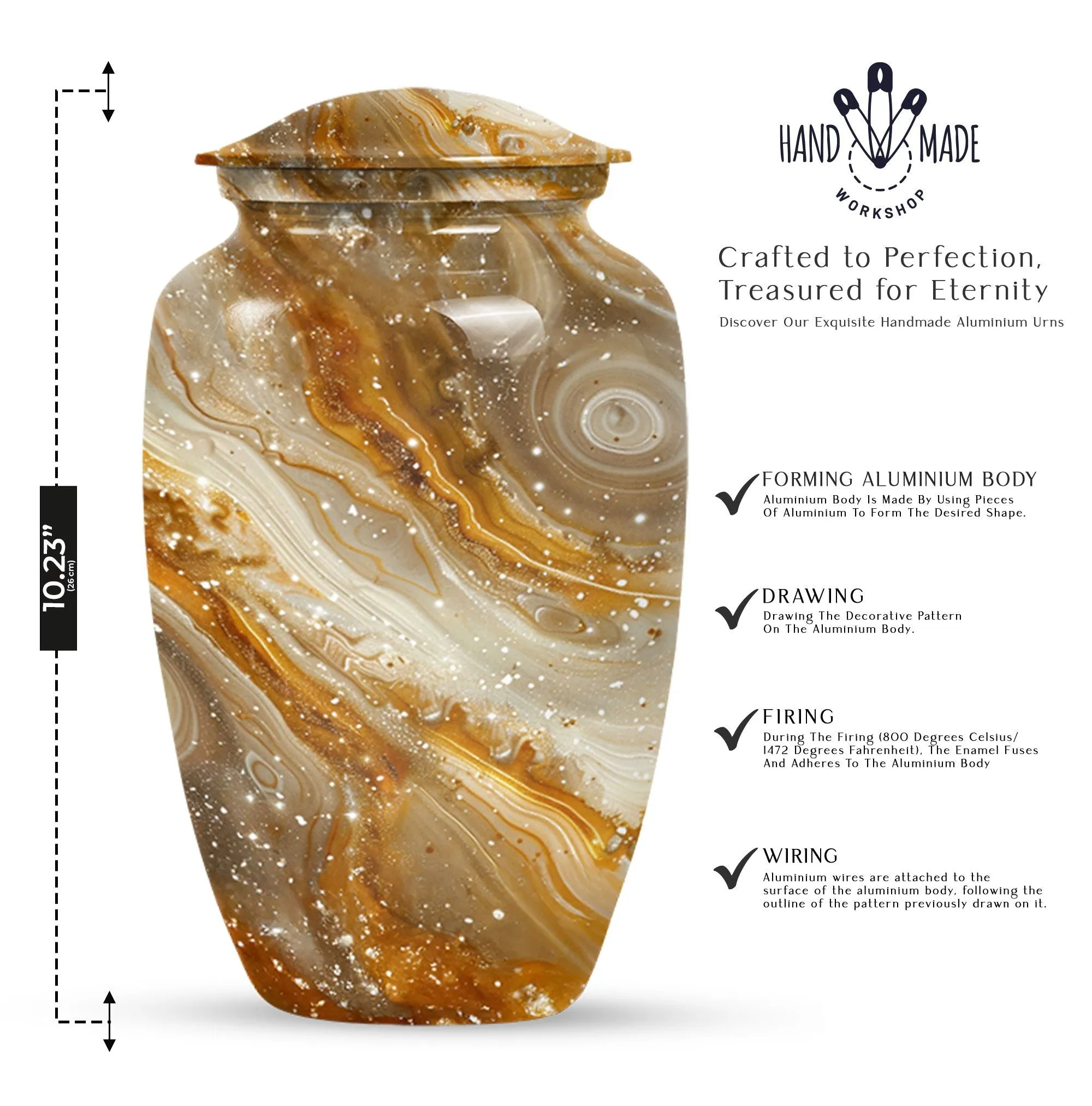 Colourful Swirl Forever Memory Cremation Urn with Abstract Theme