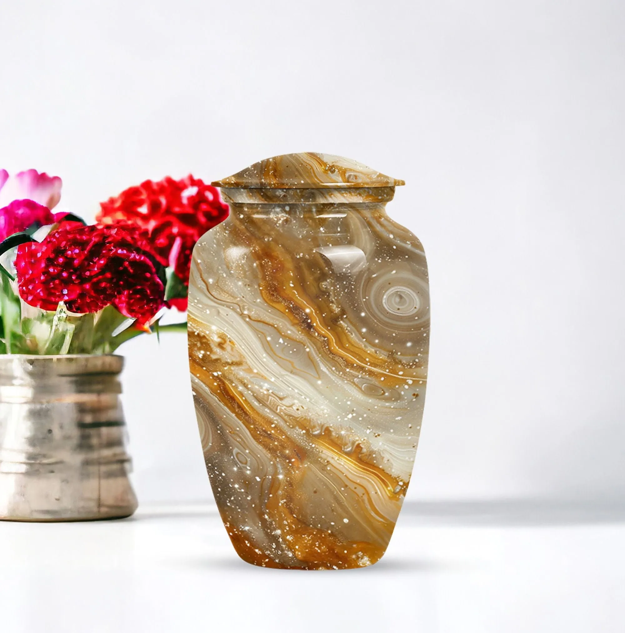 Colourful Swirl Forever Memory Cremation Urn with Abstract Theme