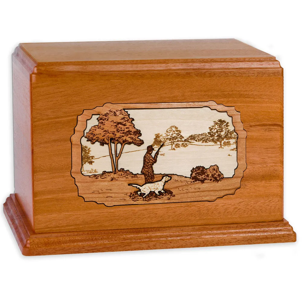 Companion Cremation Urn with Hunter & Dog 3D Wood Inlay