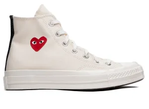 Converse Comme des Garçons Play Heart Chuck 70 Hi in Cream