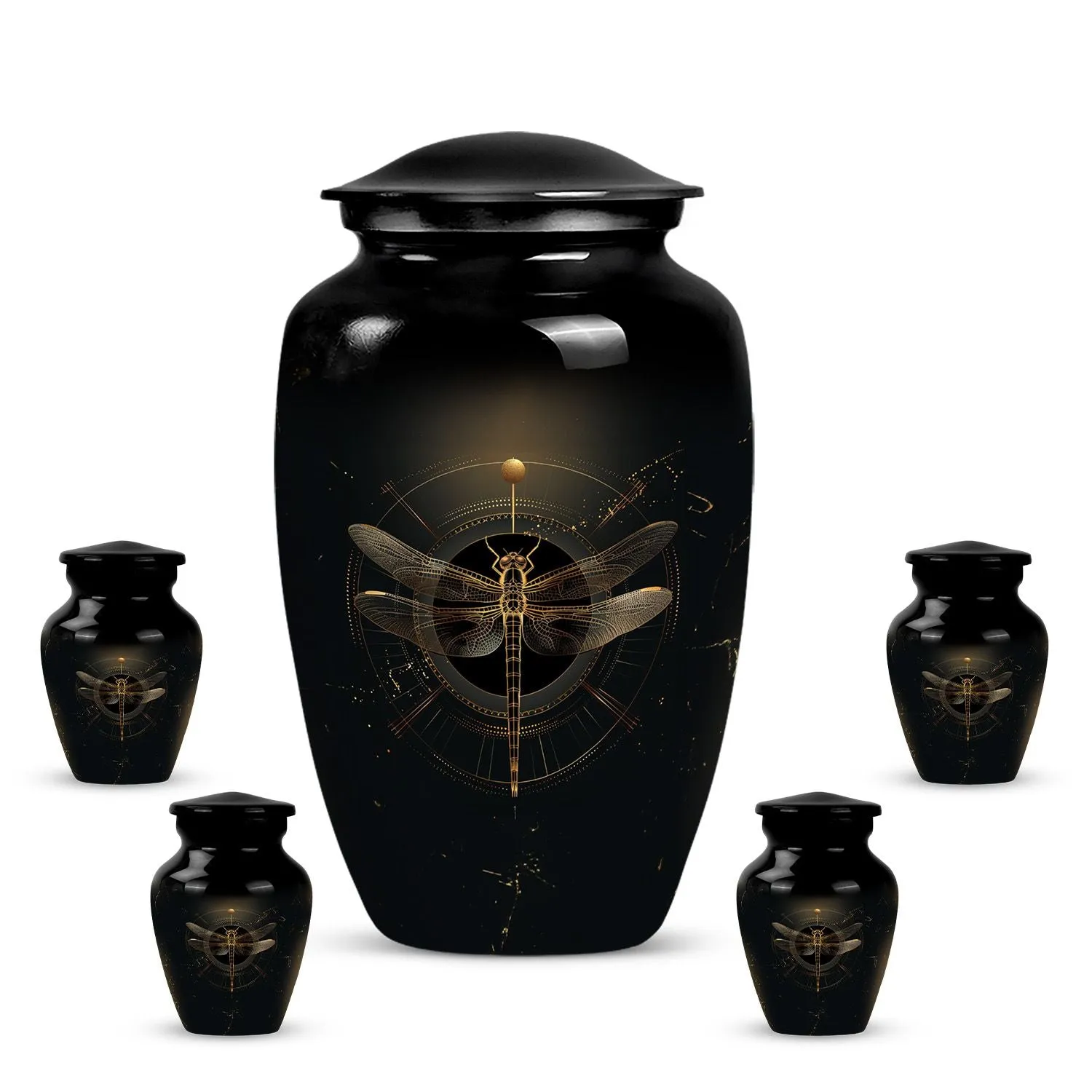 Cosmic Dragonfly : Celestial Cremation Medium Urn for Human Ashes