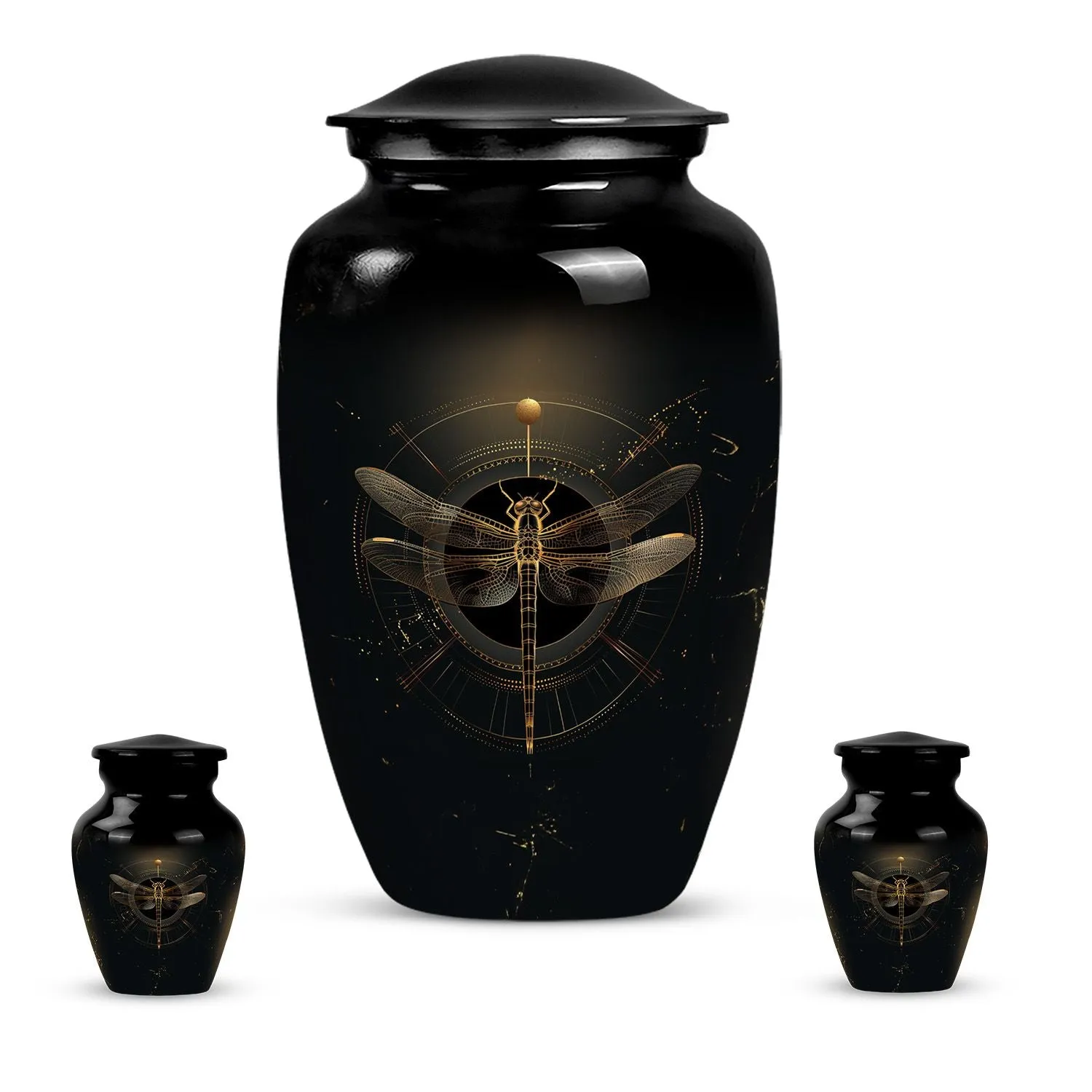 Cosmic Dragonfly : Celestial Cremation Medium Urn for Human Ashes