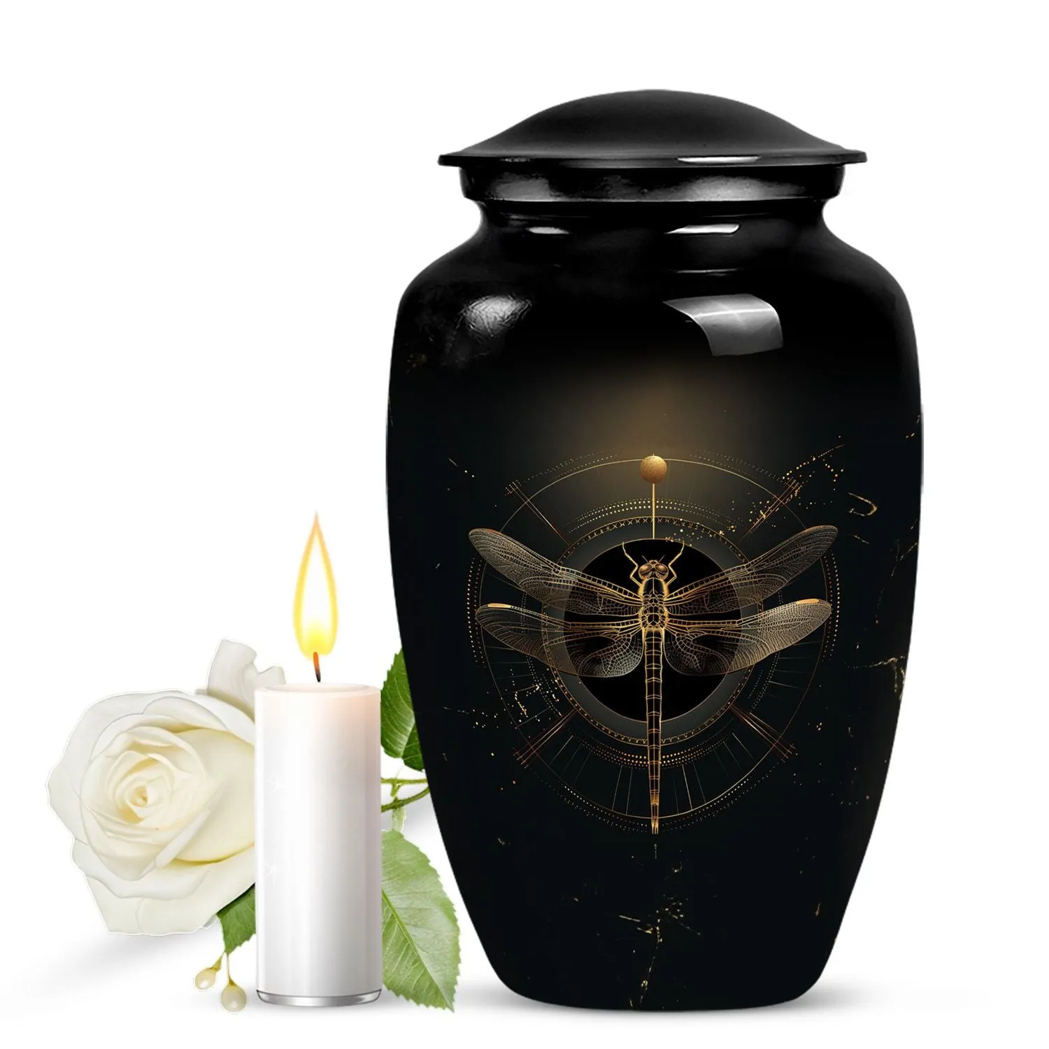 Cosmic Dragonfly : Celestial Cremation Medium Urn for Human Ashes