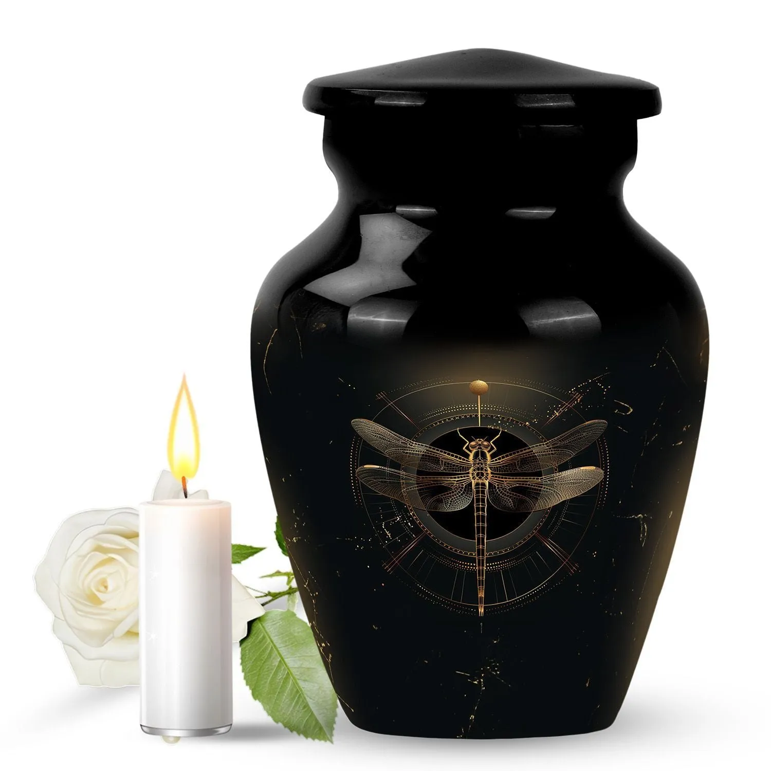 Cosmic Dragonfly : Celestial Cremation Medium Urn for Human Ashes