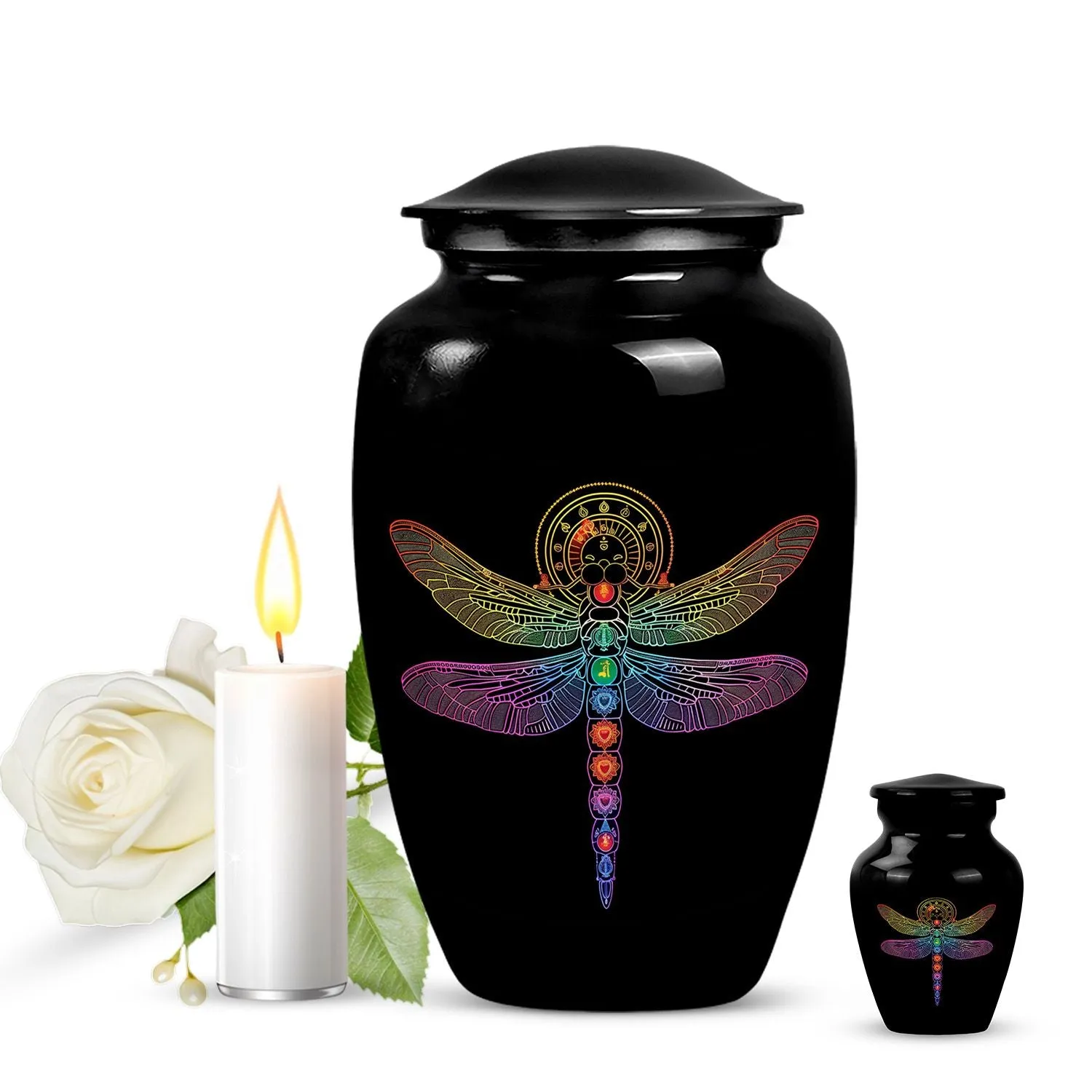 Cosmic Dragonfly Majesty – Sacred Cremation Urn for Ladies