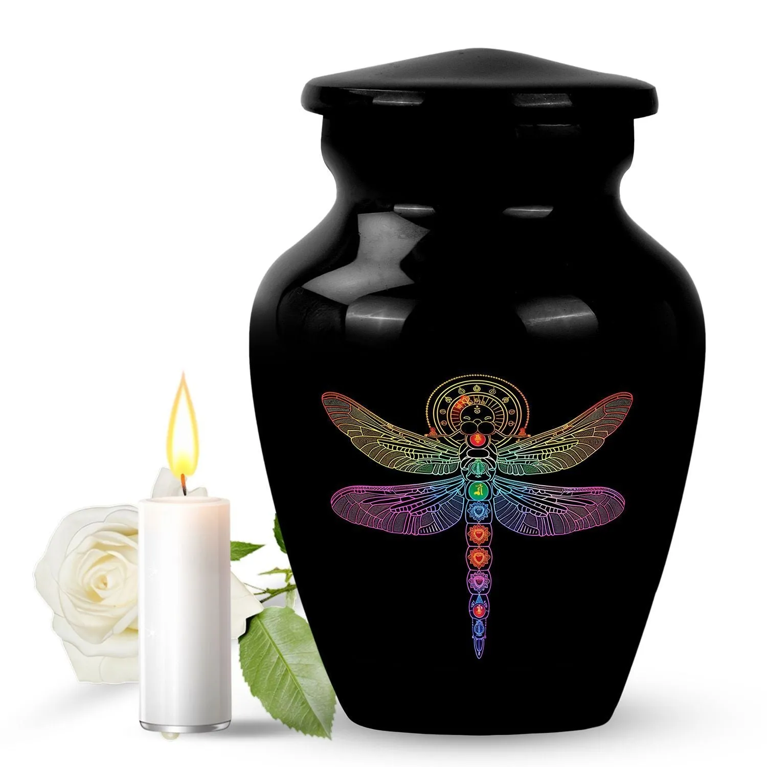 Cosmic Dragonfly Majesty – Sacred Cremation Urn for Ladies
