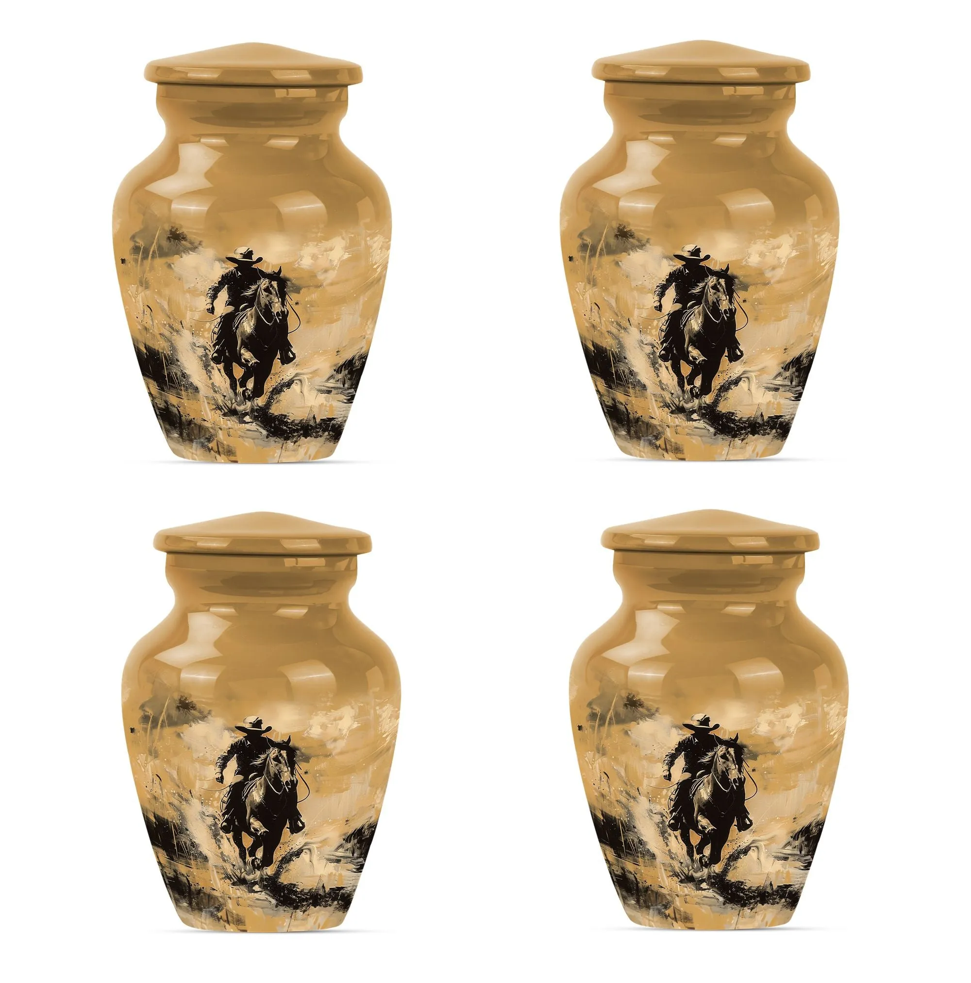 Cowboy Cremation Small Urn For Ashes Adult Male Memorial & Funeral Urn