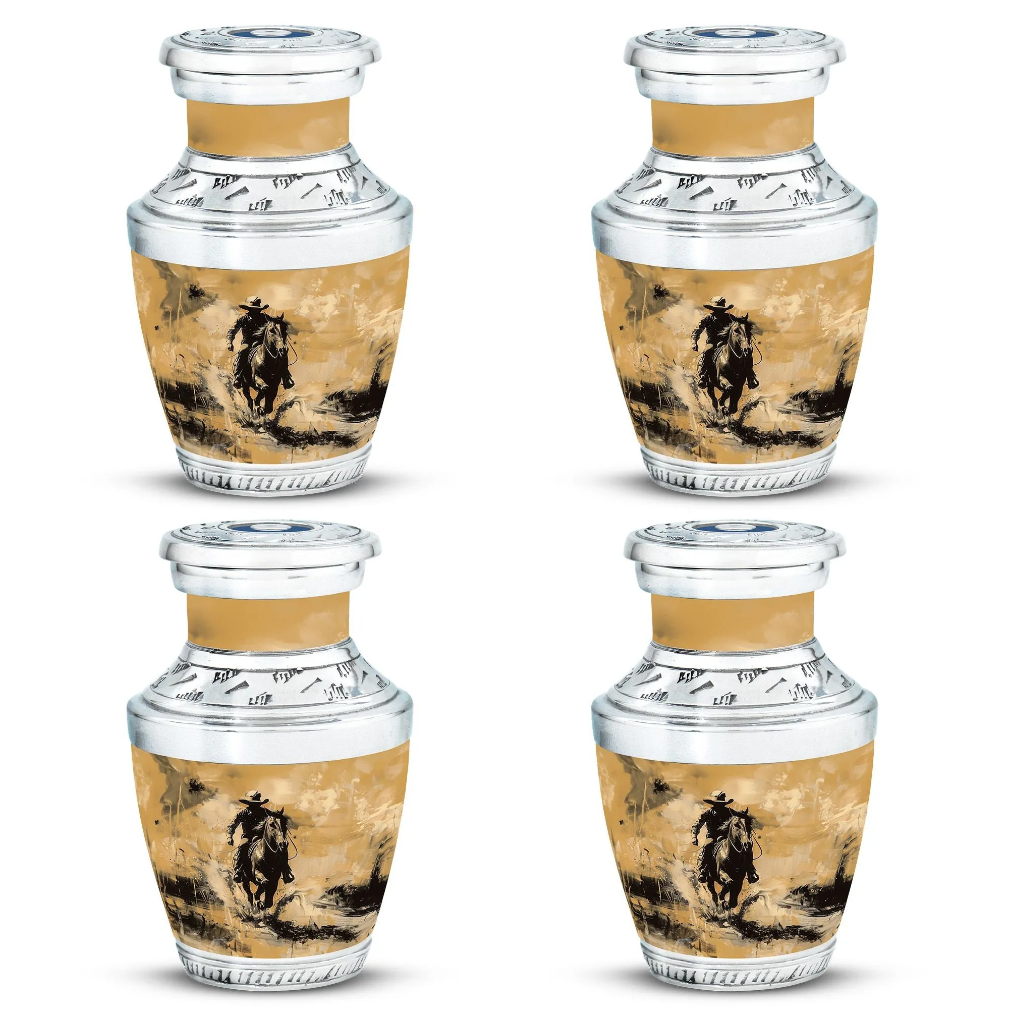 Cowboy Cremation Small Urn For Ashes Adult Male Memorial & Funeral Urn