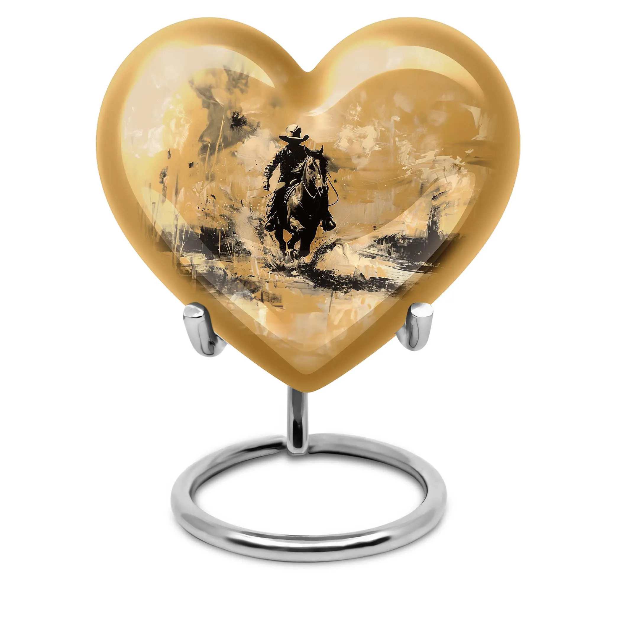 Cowboy Cremation Small Urn For Ashes Adult Male Memorial & Funeral Urn