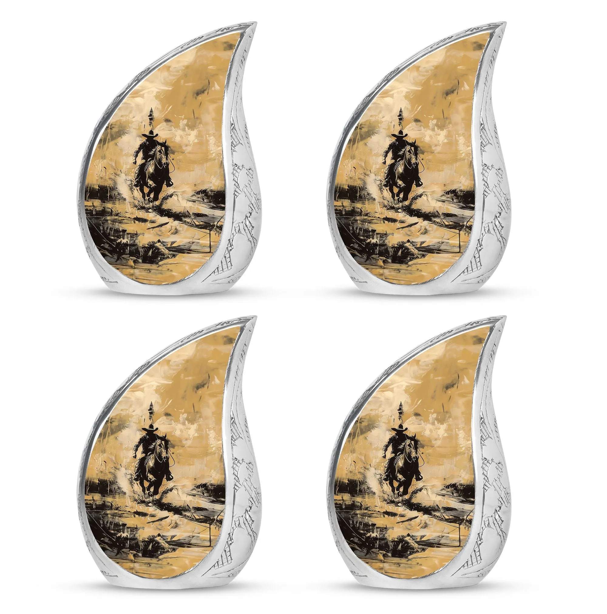 Cowboy Cremation Small Urn For Ashes Adult Male Memorial & Funeral Urn