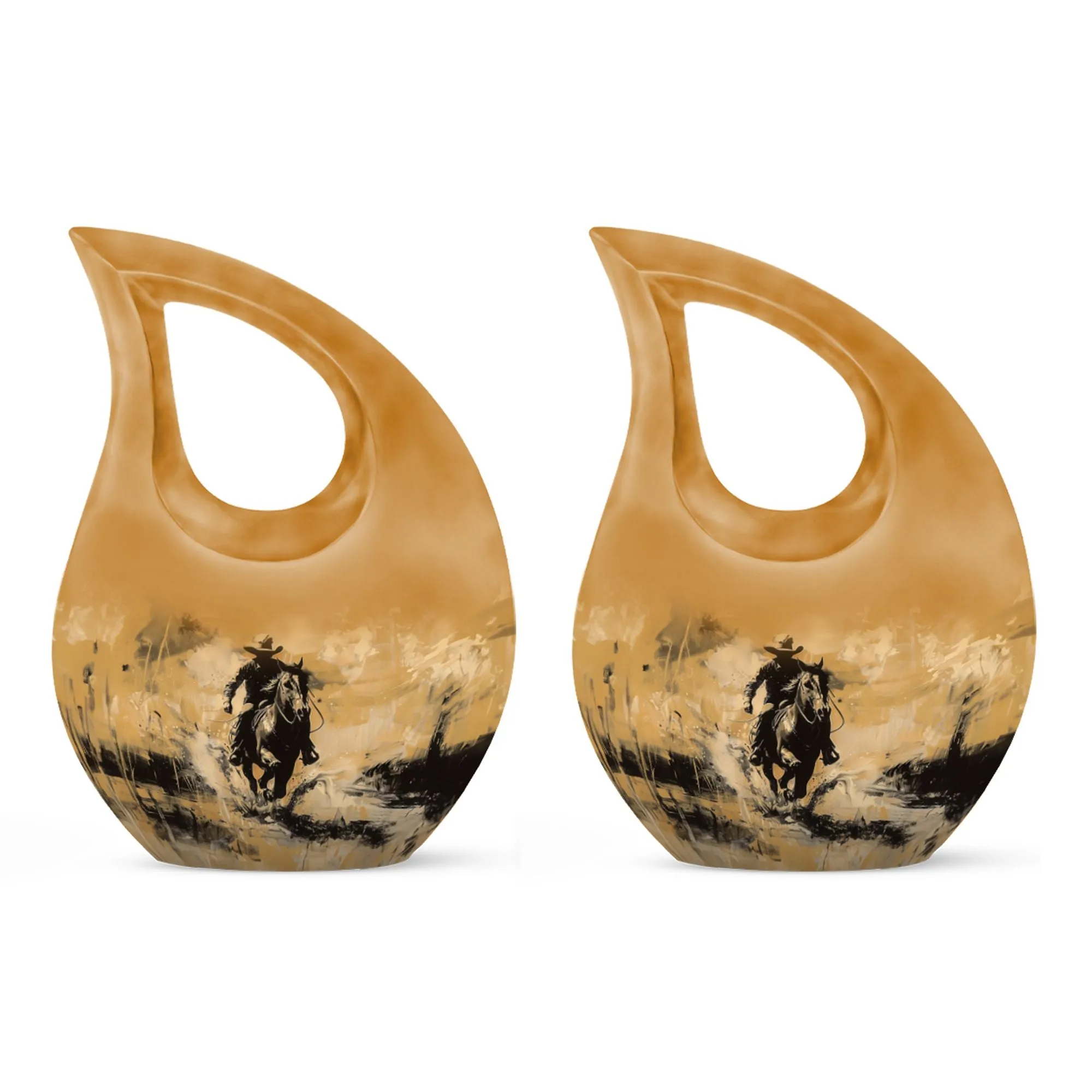 Cowboy Cremation Small Urn For Ashes Adult Male Memorial & Funeral Urn