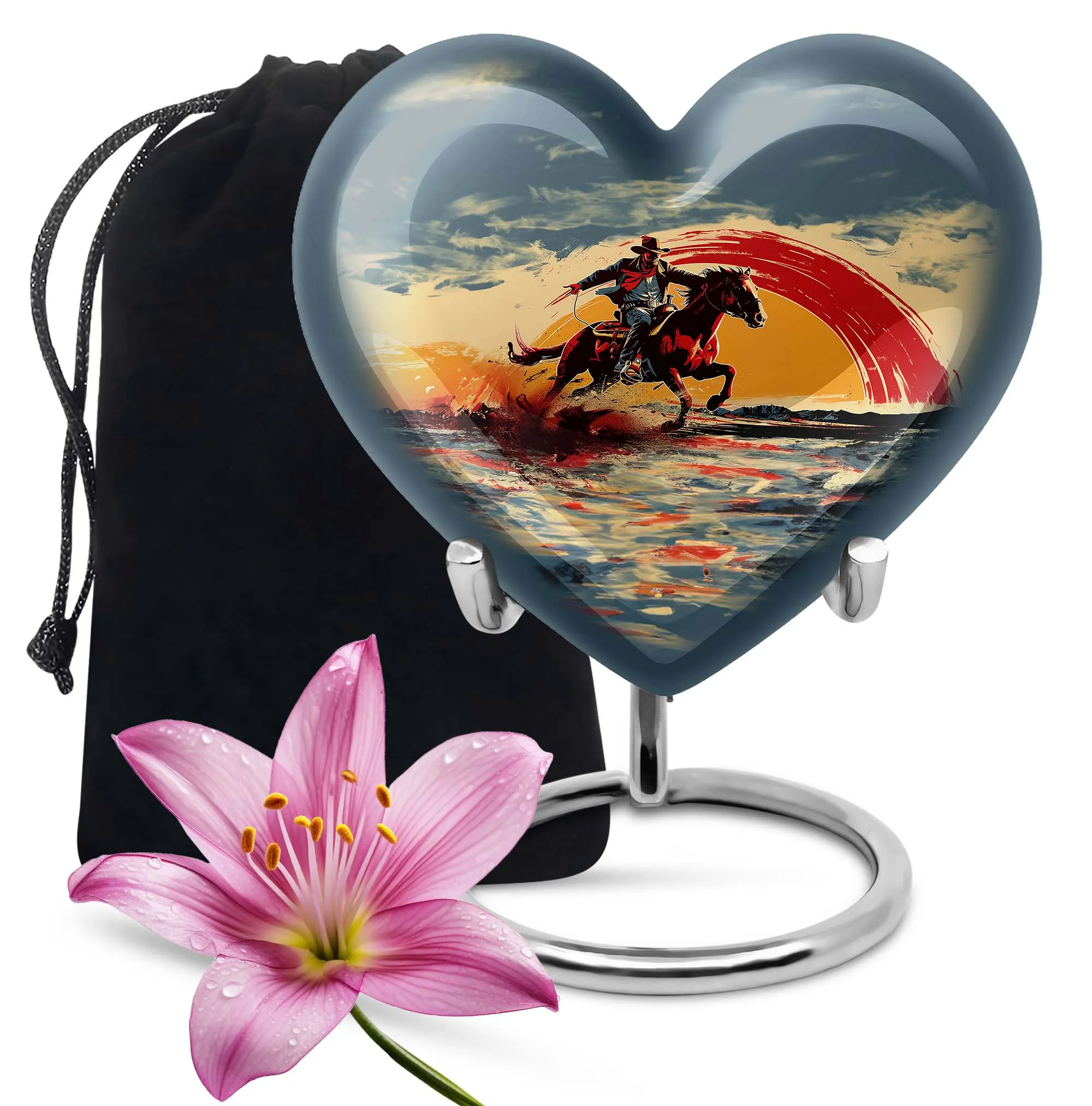 Cowboy Cremation Small Urn For Ashes Memorial & Funeral Urn