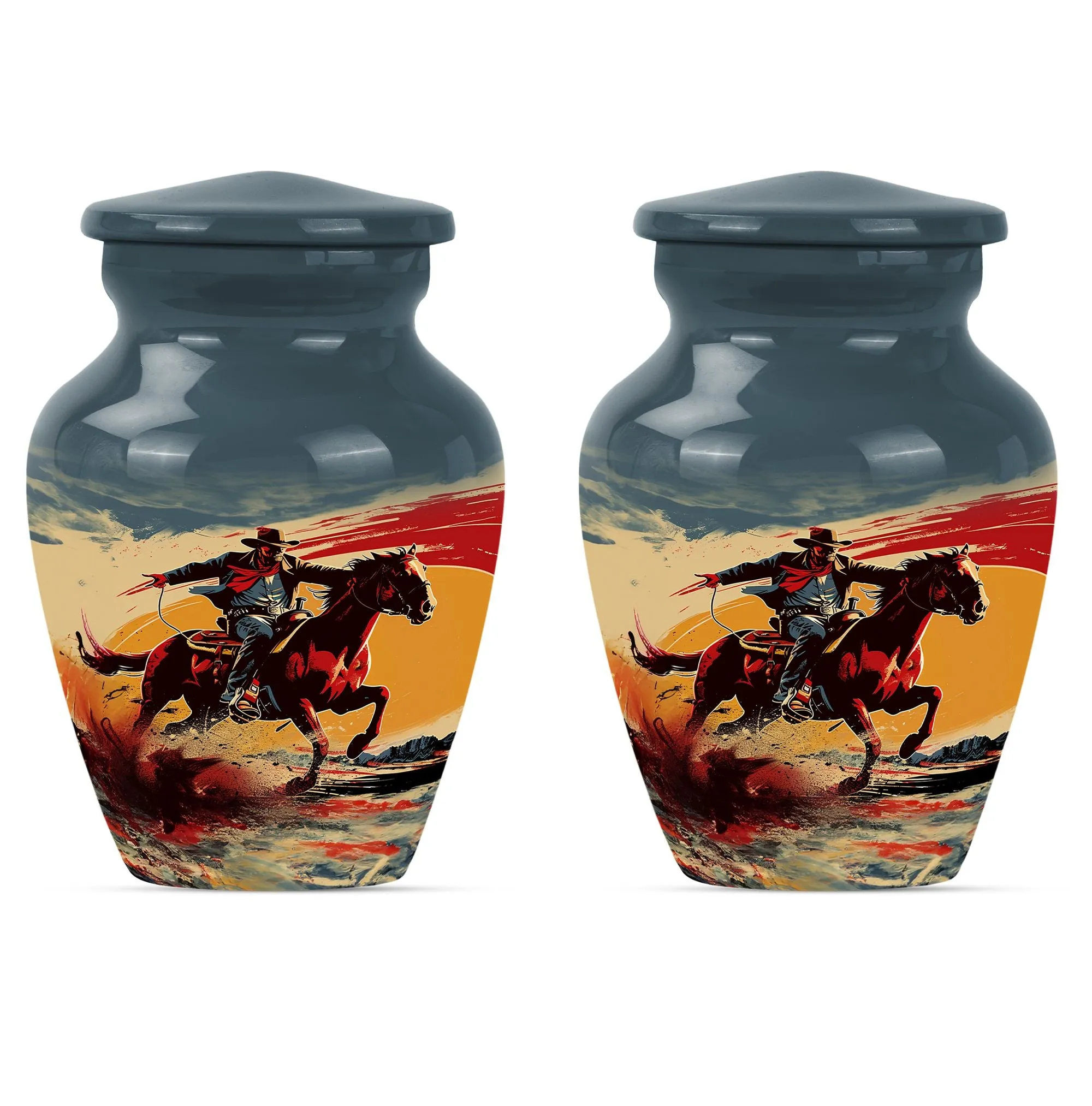 Cowboy Cremation Small Urn For Ashes Memorial & Funeral Urn