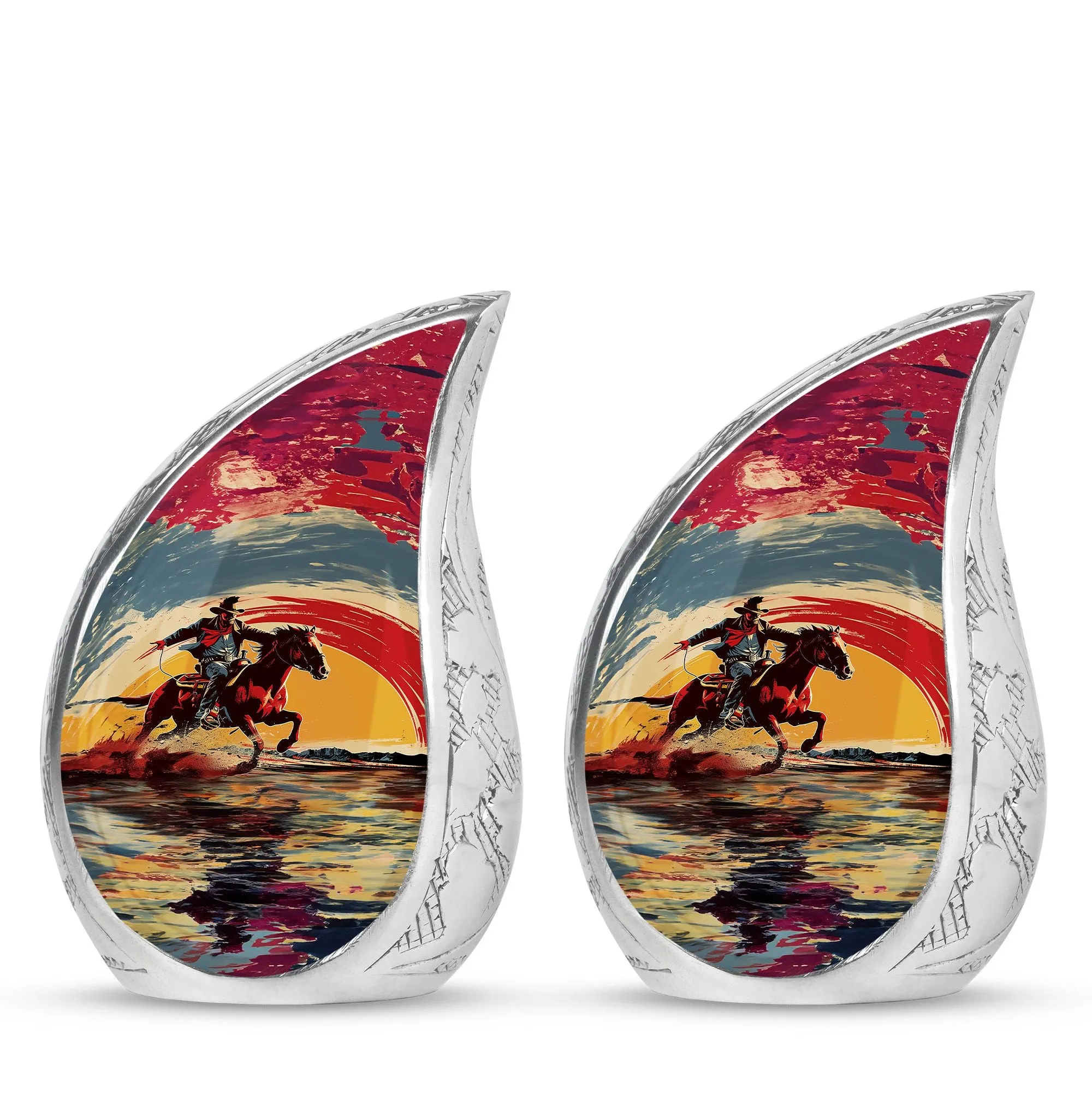 Cowboy Cremation Small Urn For Ashes Memorial & Funeral Urn