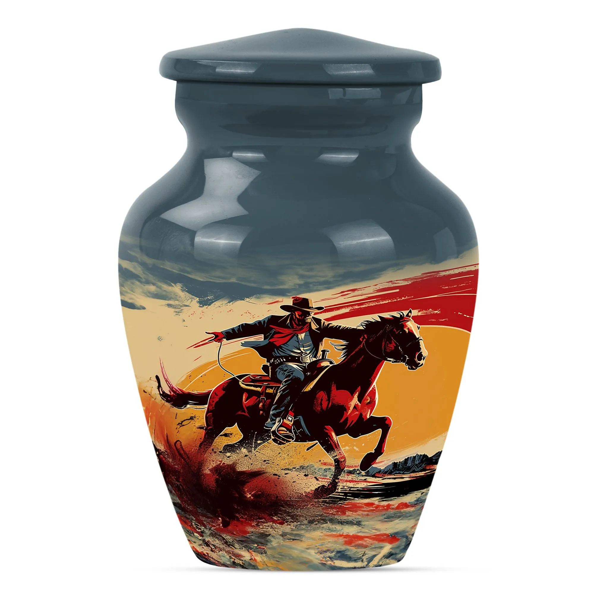 Cowboy Cremation Small Urn For Ashes Memorial & Funeral Urn