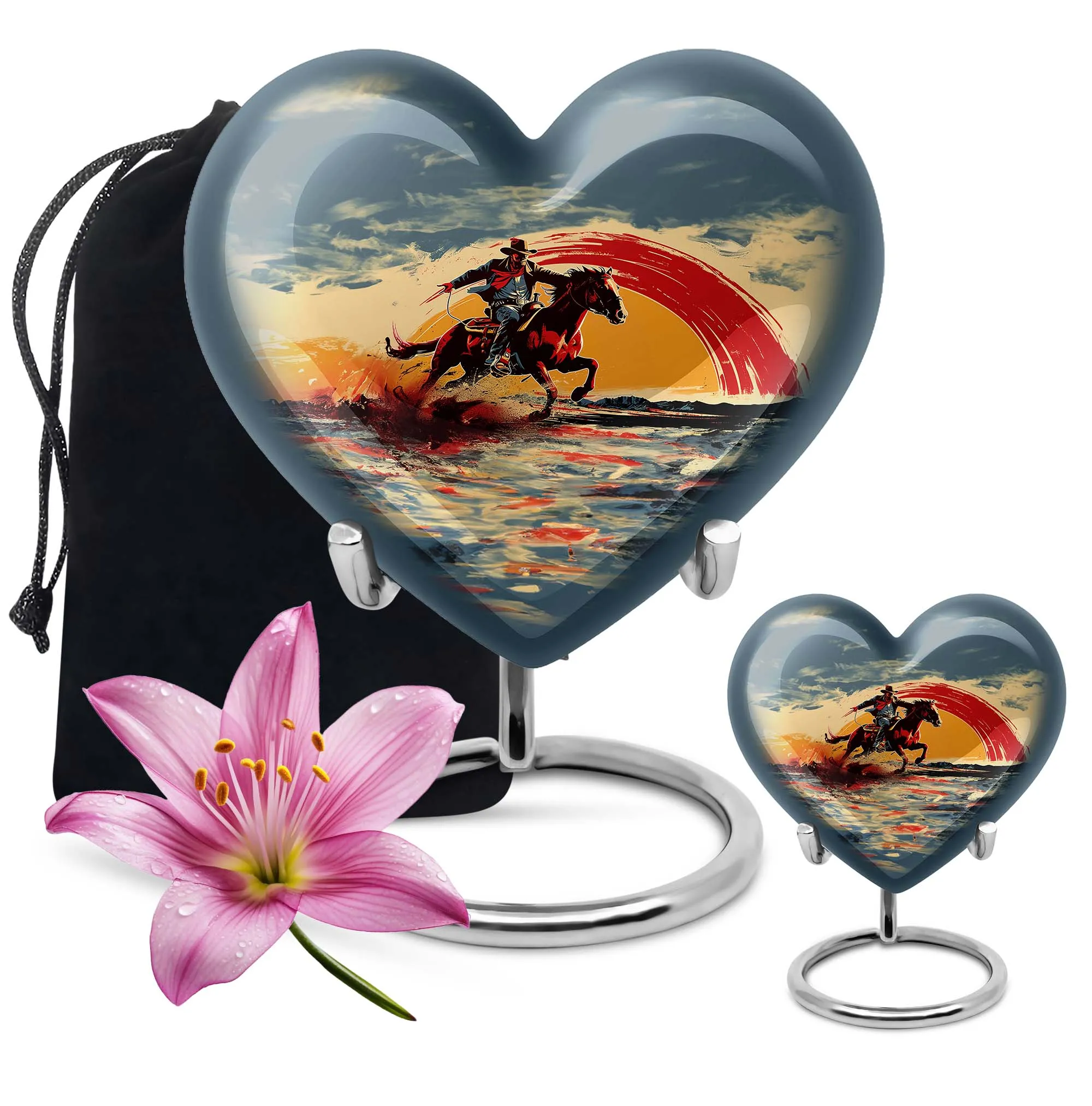 Cowboy Cremation Small Urn For Ashes Memorial & Funeral Urn