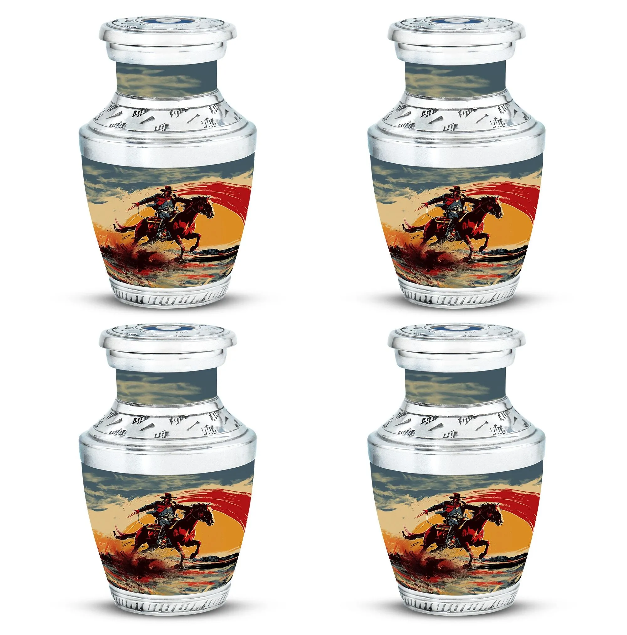 Cowboy Cremation Small Urn For Ashes Memorial & Funeral Urn