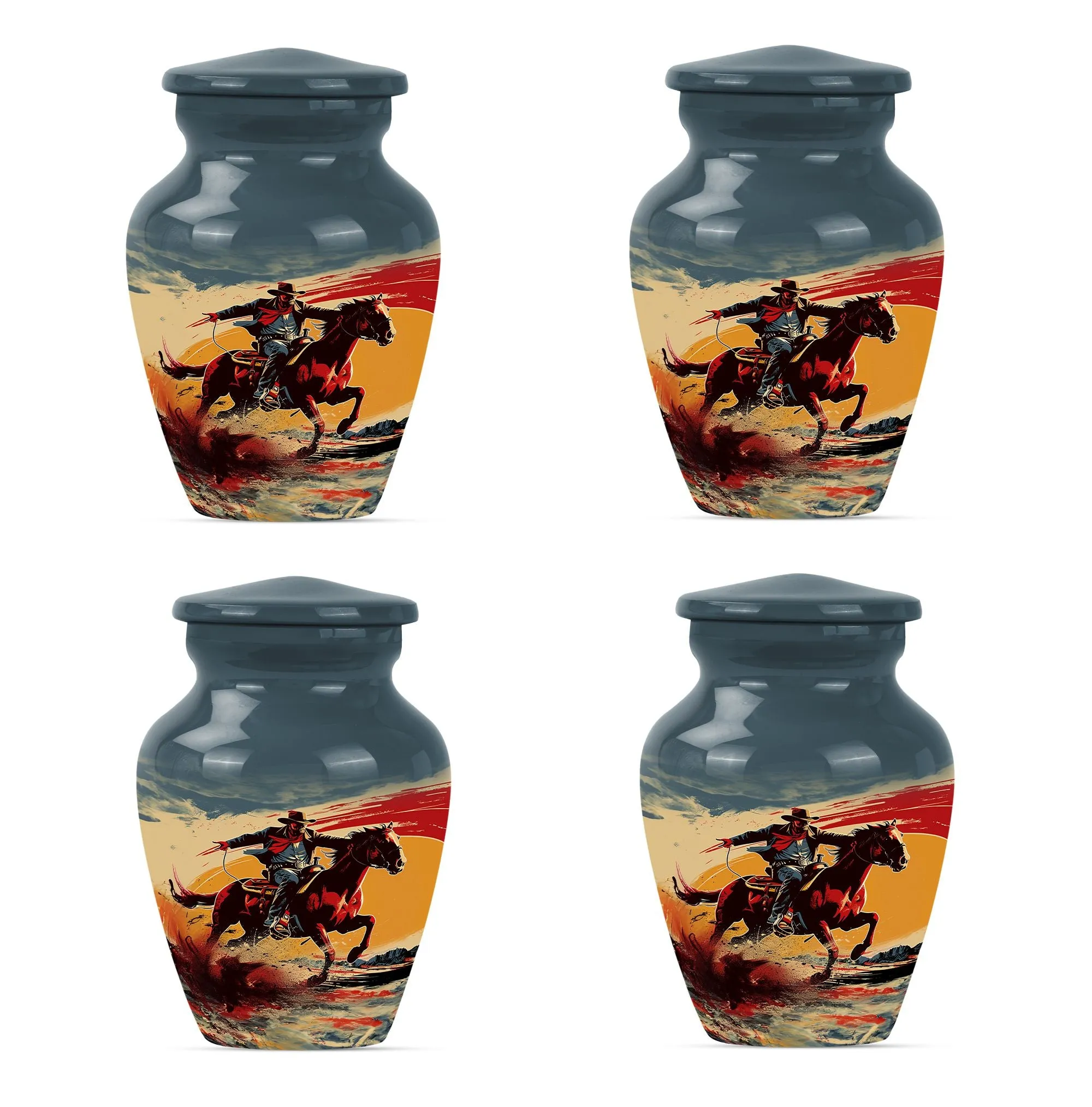 Cowboy Cremation Small Urn For Ashes Memorial & Funeral Urn