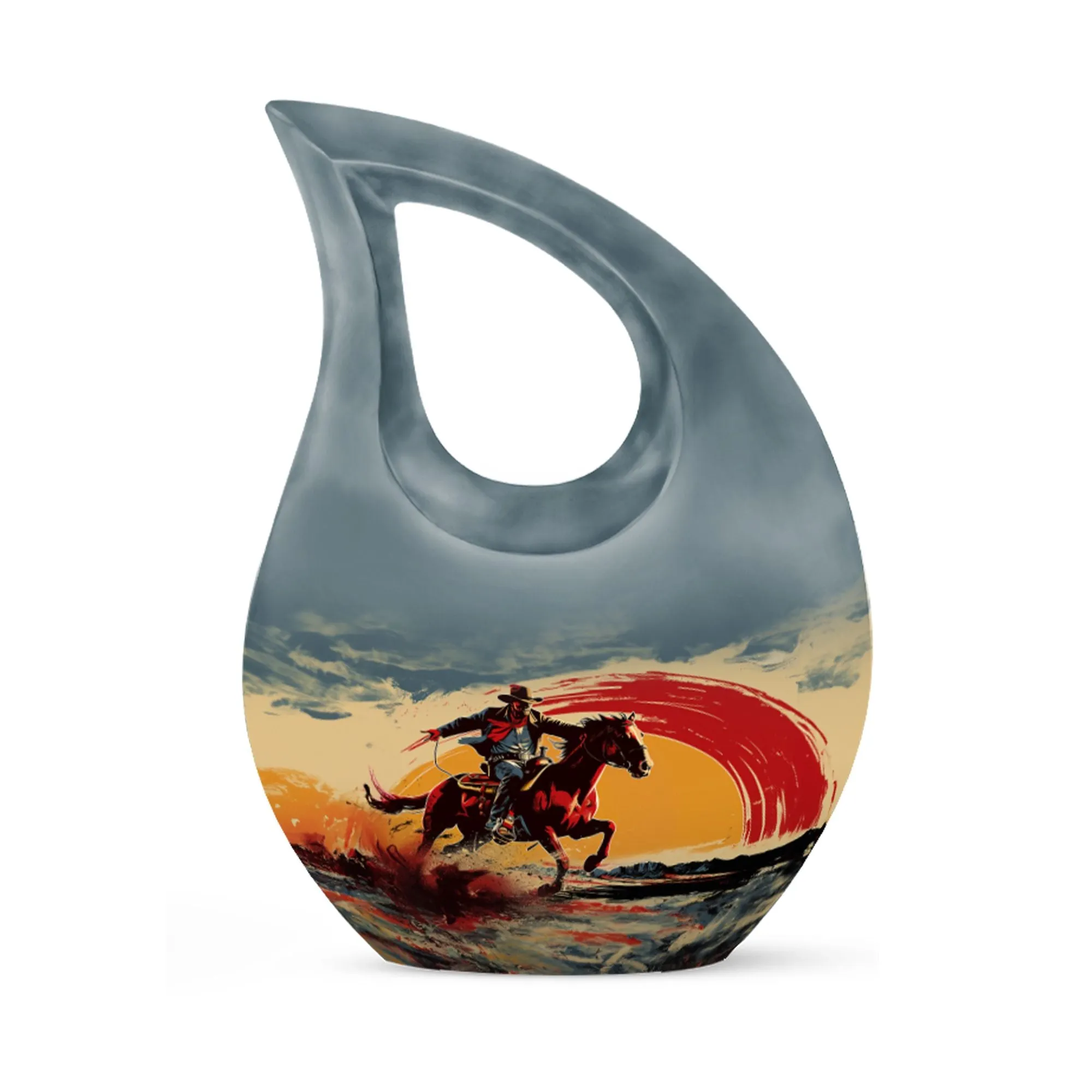 Cowboy Cremation Small Urn For Ashes Memorial & Funeral Urn