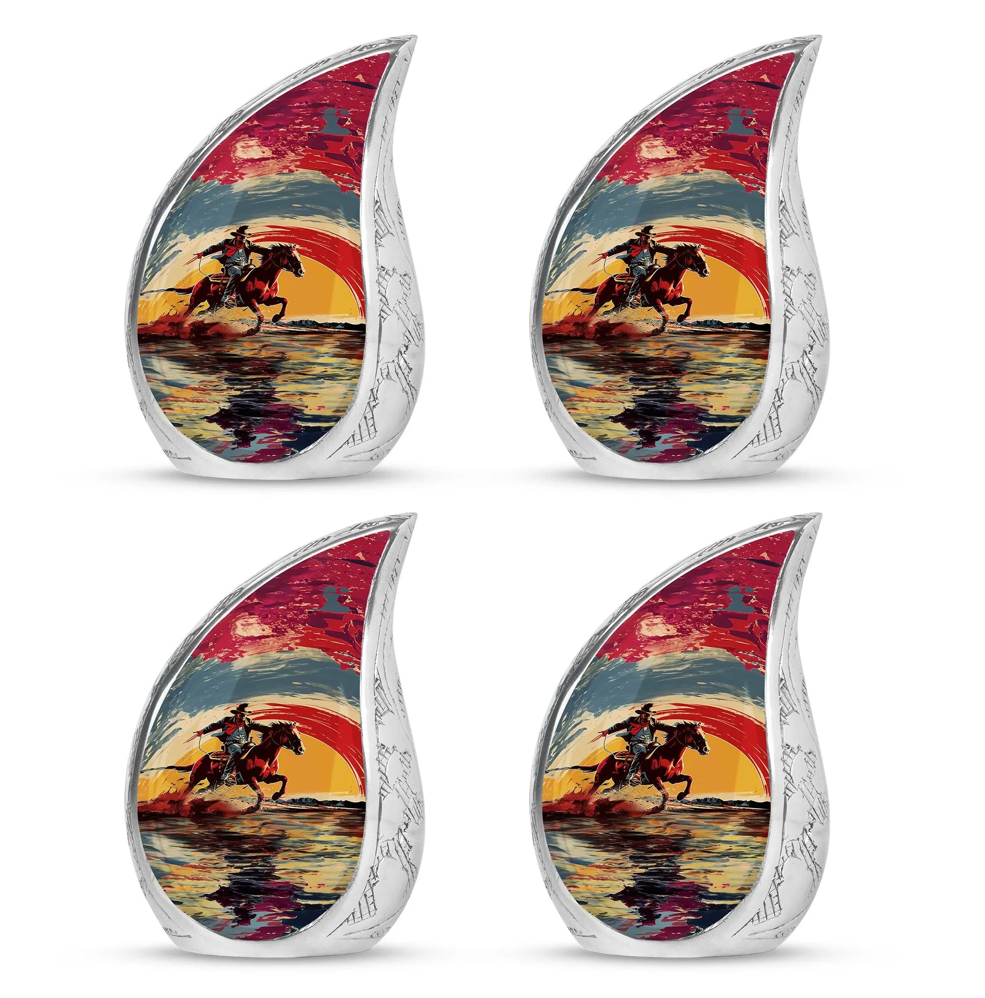 Cowboy Cremation Small Urn For Ashes Memorial & Funeral Urn