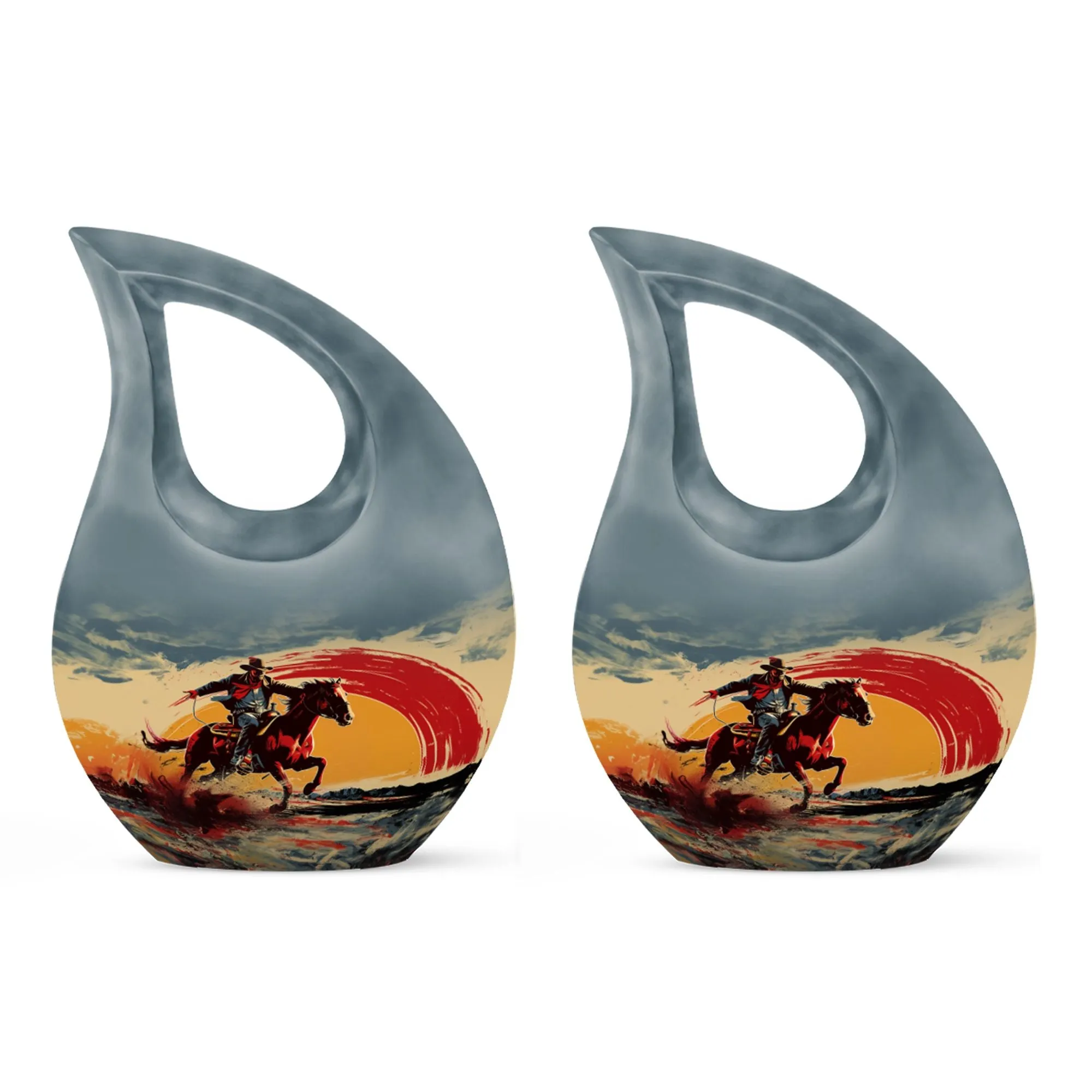 Cowboy Cremation Small Urn For Ashes Memorial & Funeral Urn