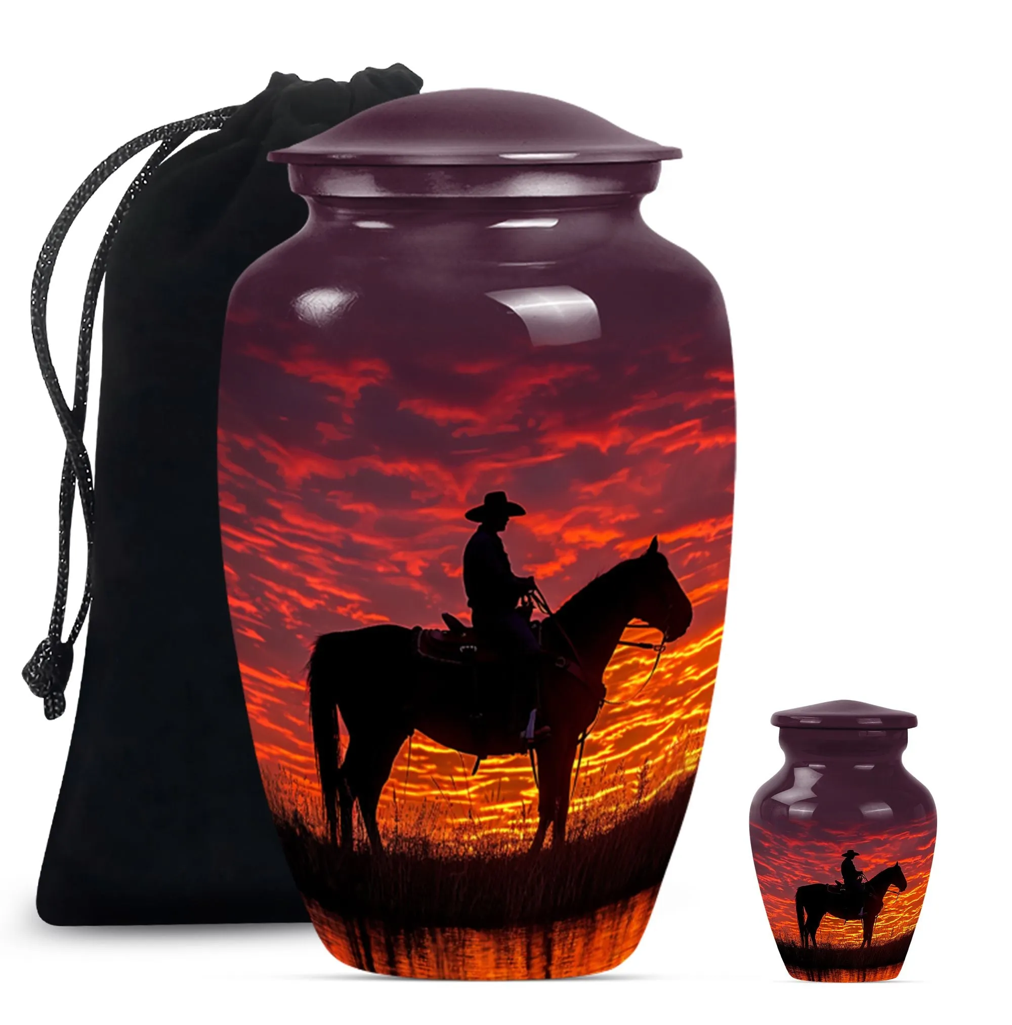 Cowboy Cremation Urn with Personalization