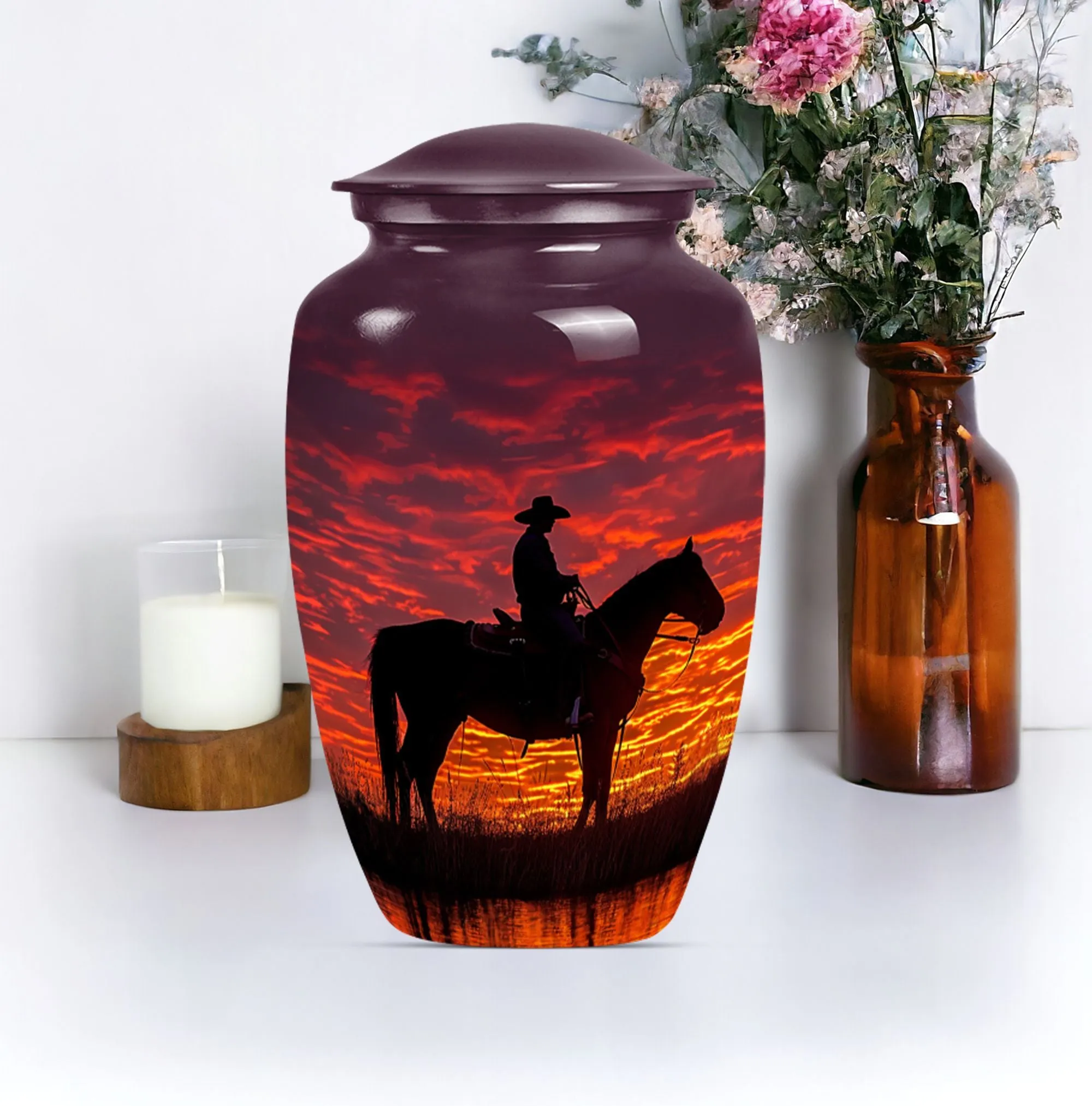 Cowboy Cremation Urn with Personalization