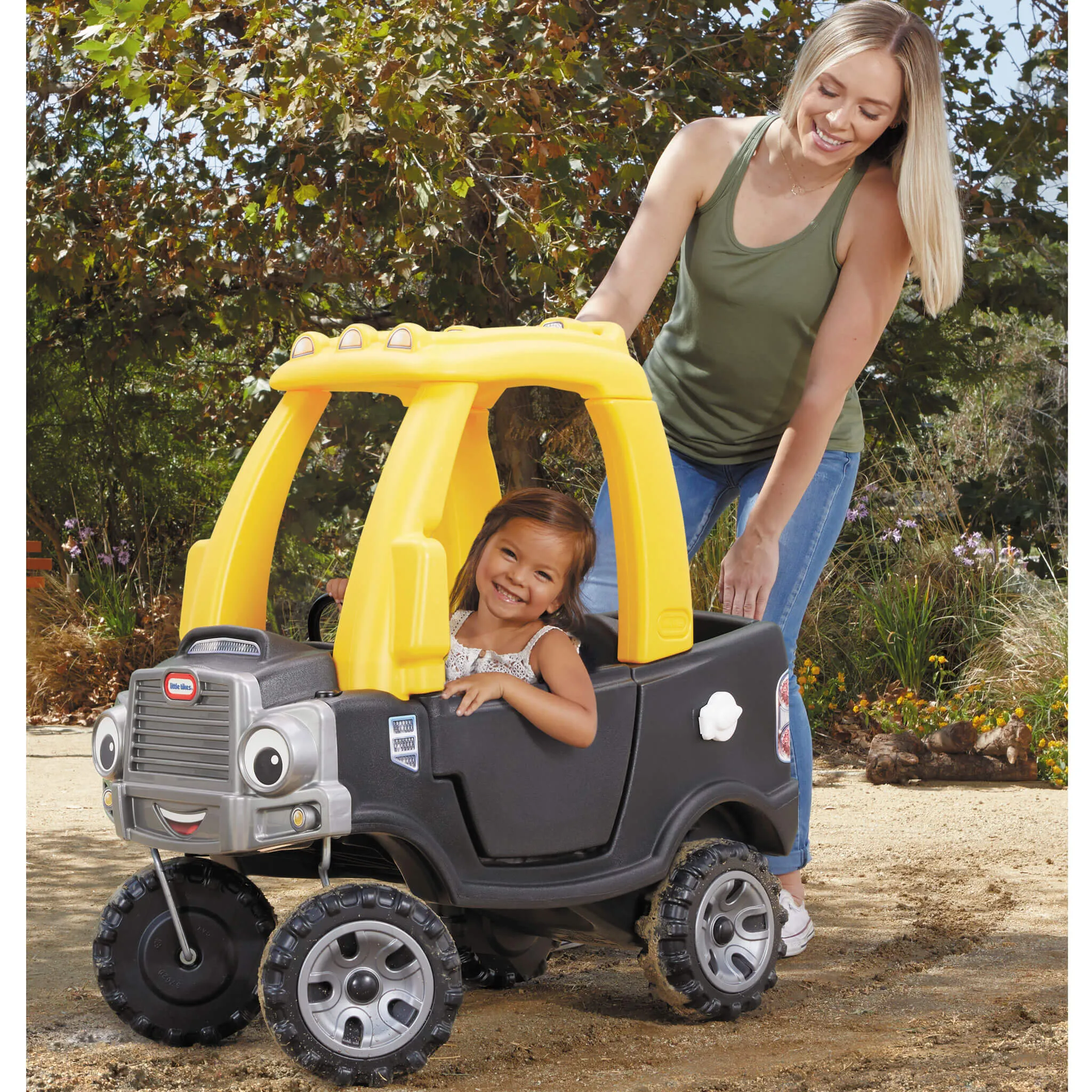Cozy Truck Ride-On Black – Truck with Working Door, Tailgate & Removable Floorboard
