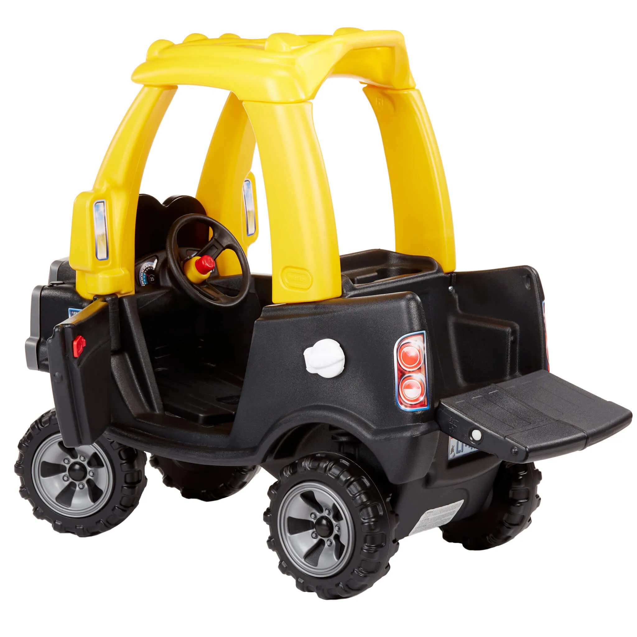 Cozy Truck Ride-On Black – Truck with Working Door, Tailgate & Removable Floorboard