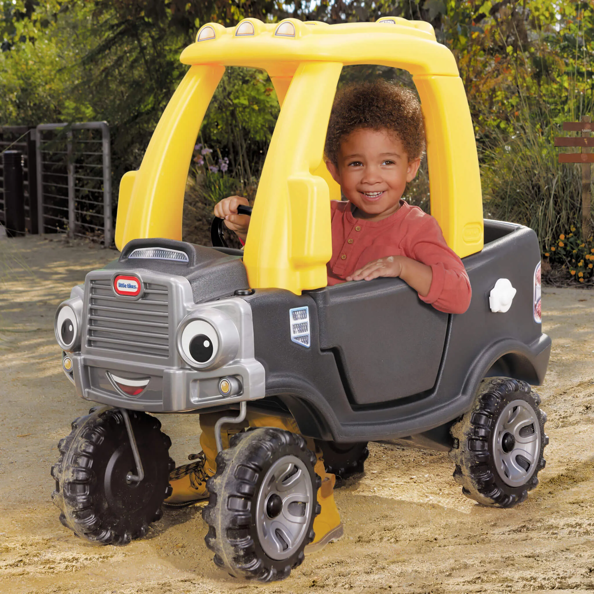 Cozy Truck Ride-On Black – Truck with Working Door, Tailgate & Removable Floorboard