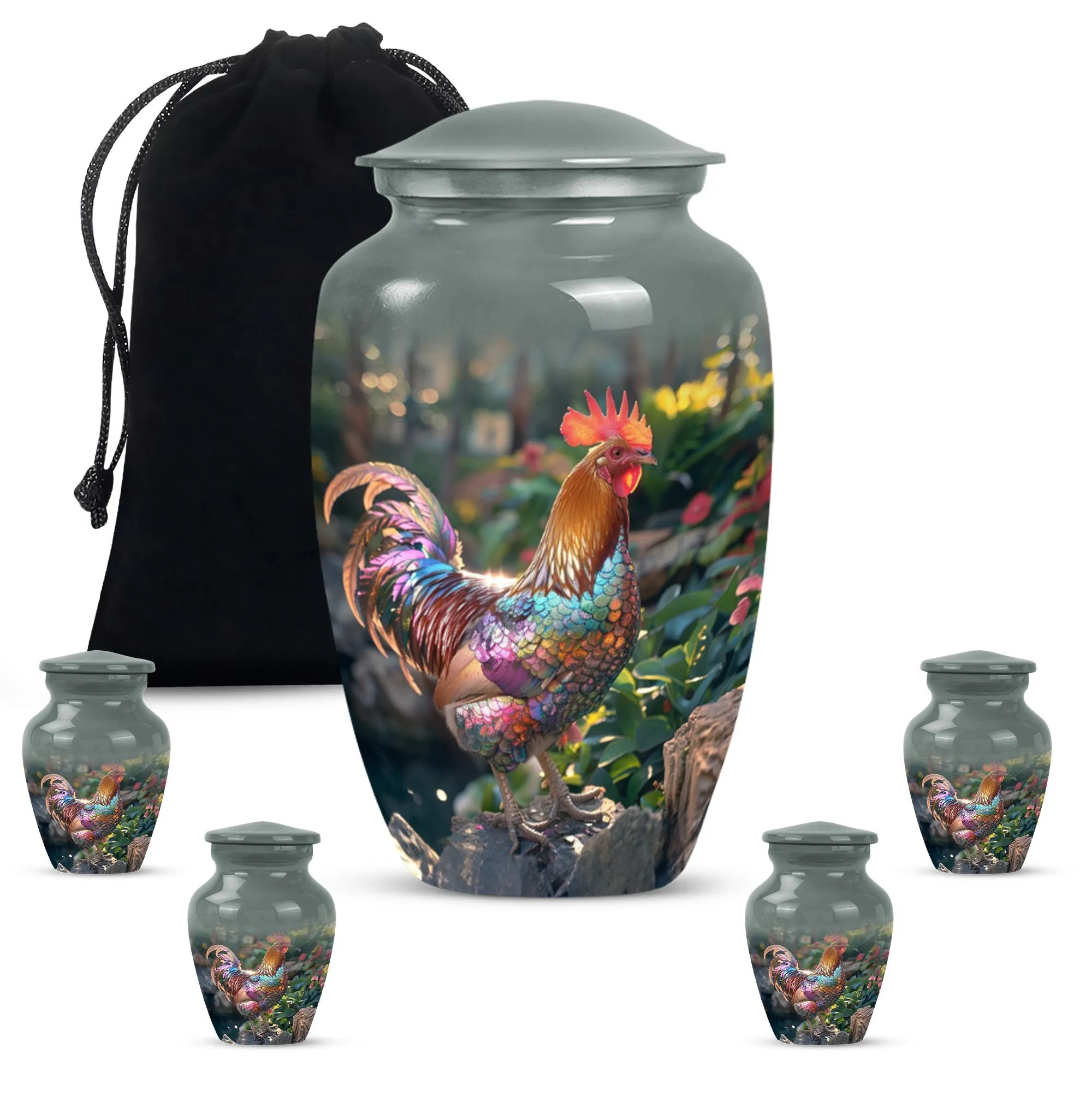 Cremation Chicken Urn: Medium Size Memorial Urn for Humane Ashes