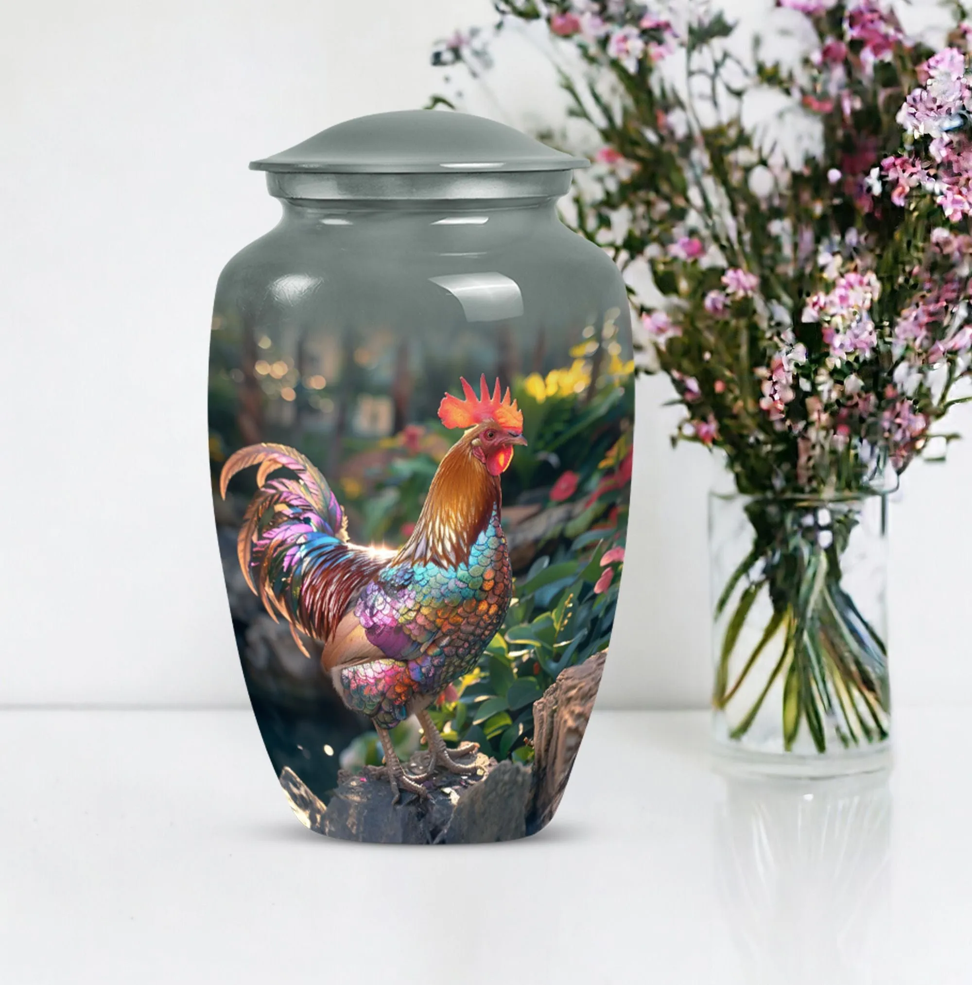 Cremation Chicken Urn: Medium Size Memorial Urn for Humane Ashes