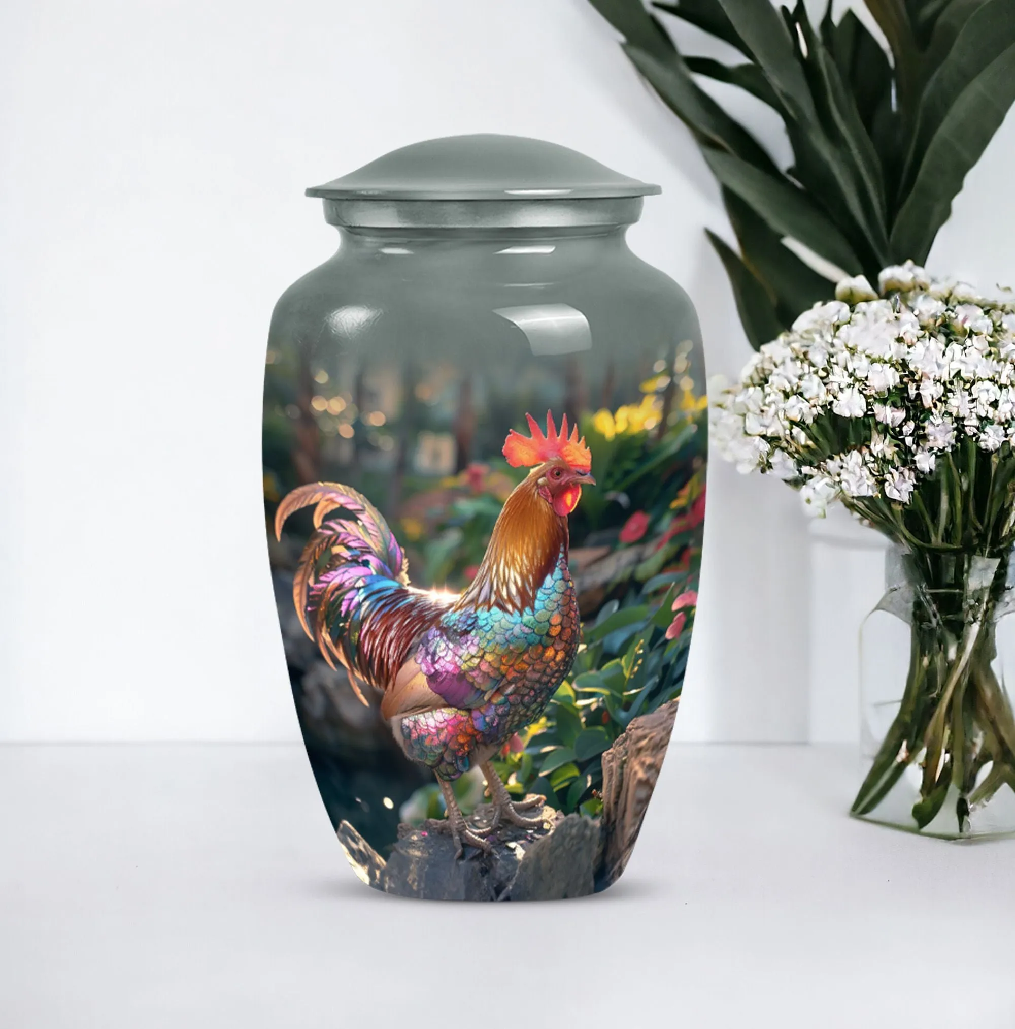 Cremation Chicken Urn: Medium Size Memorial Urn for Humane Ashes
