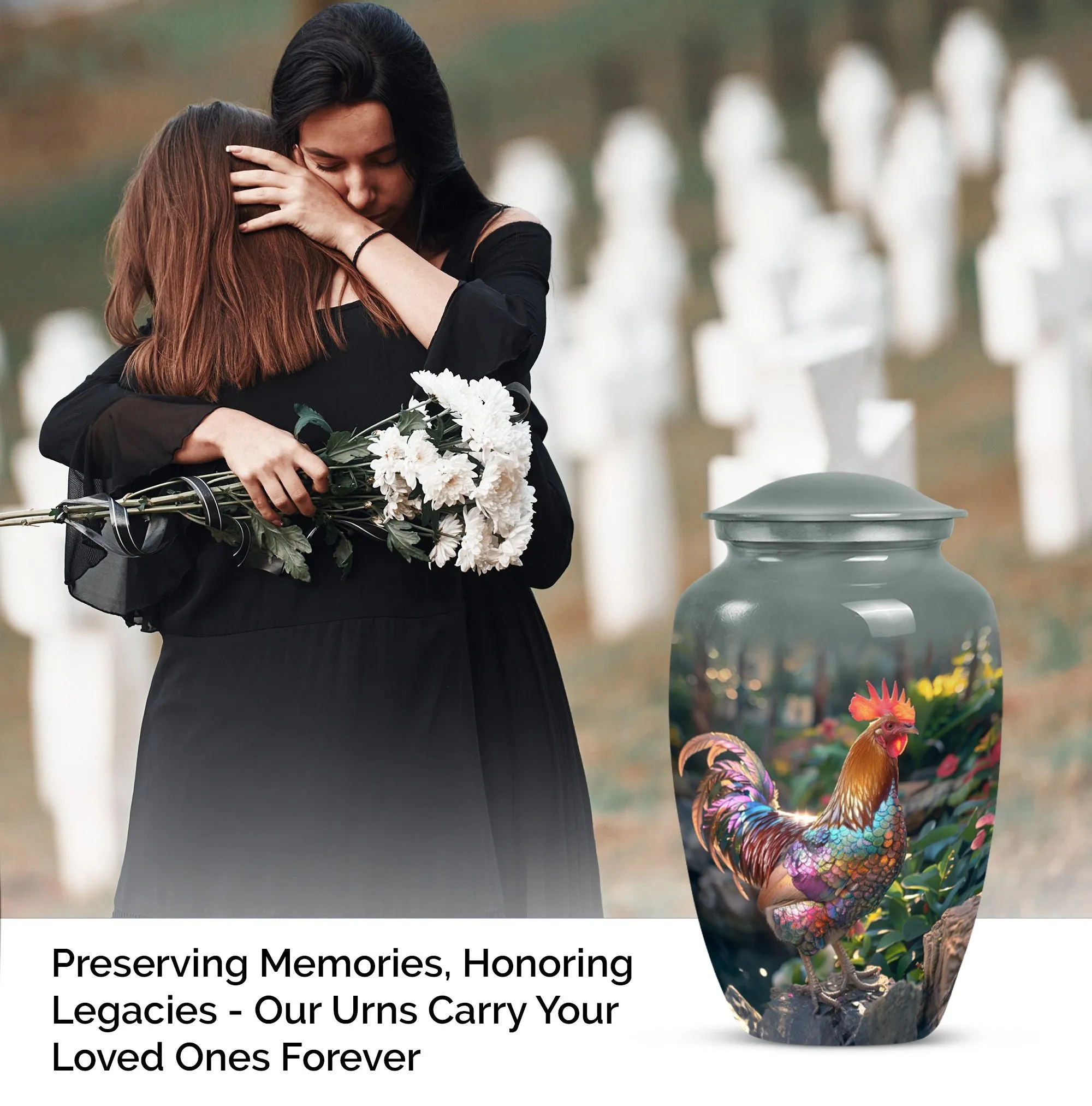 Cremation Chicken Urn: Medium Size Memorial Urn for Humane Ashes