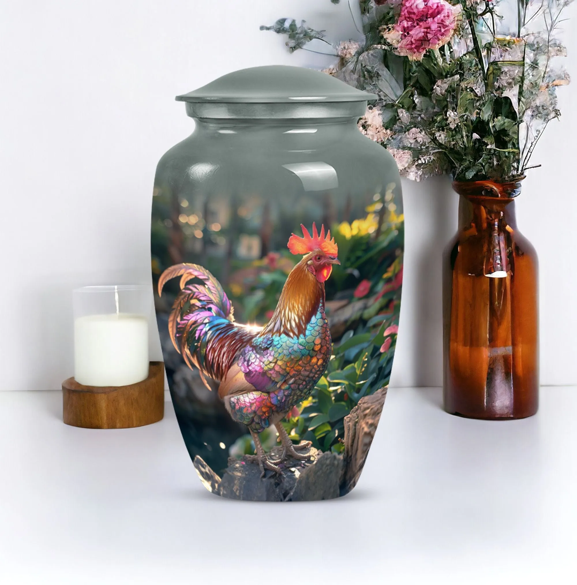Cremation Chicken Urn: Medium Size Memorial Urn for Humane Ashes
