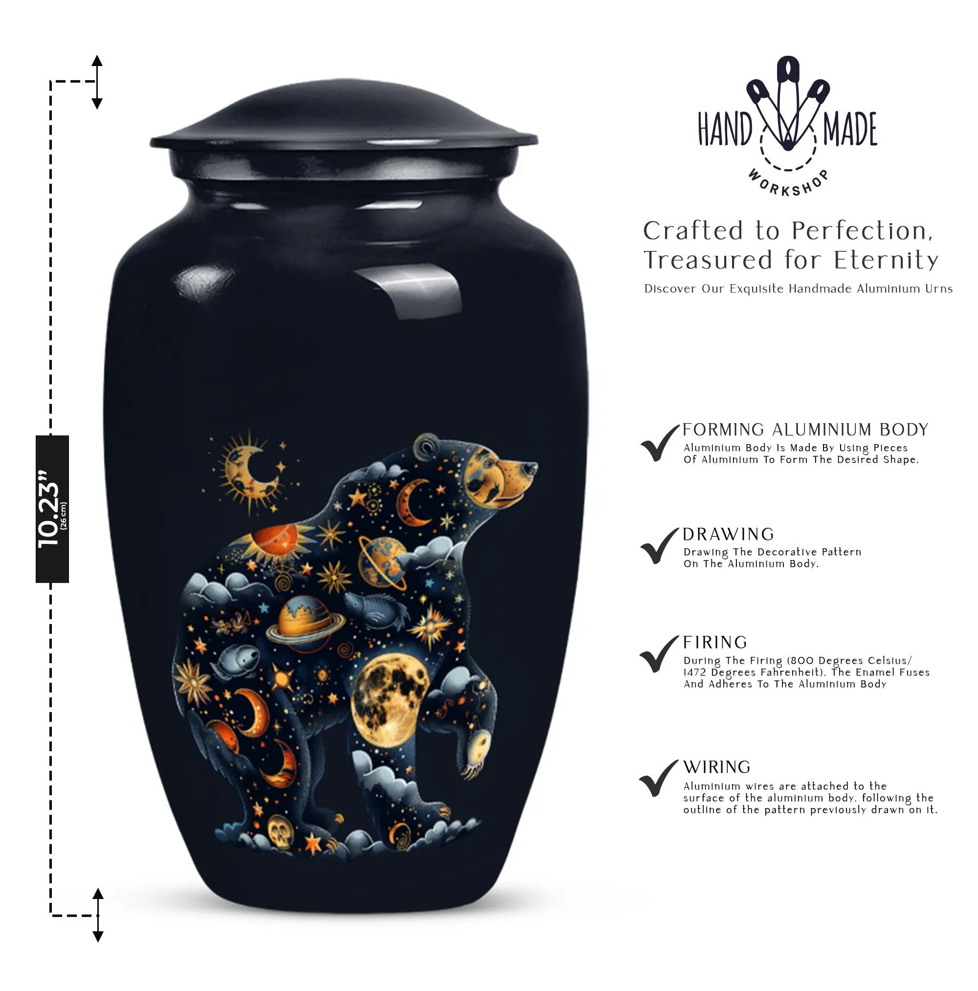 Cremation Urn - Abstract Bear Tribute for Lasting Memories