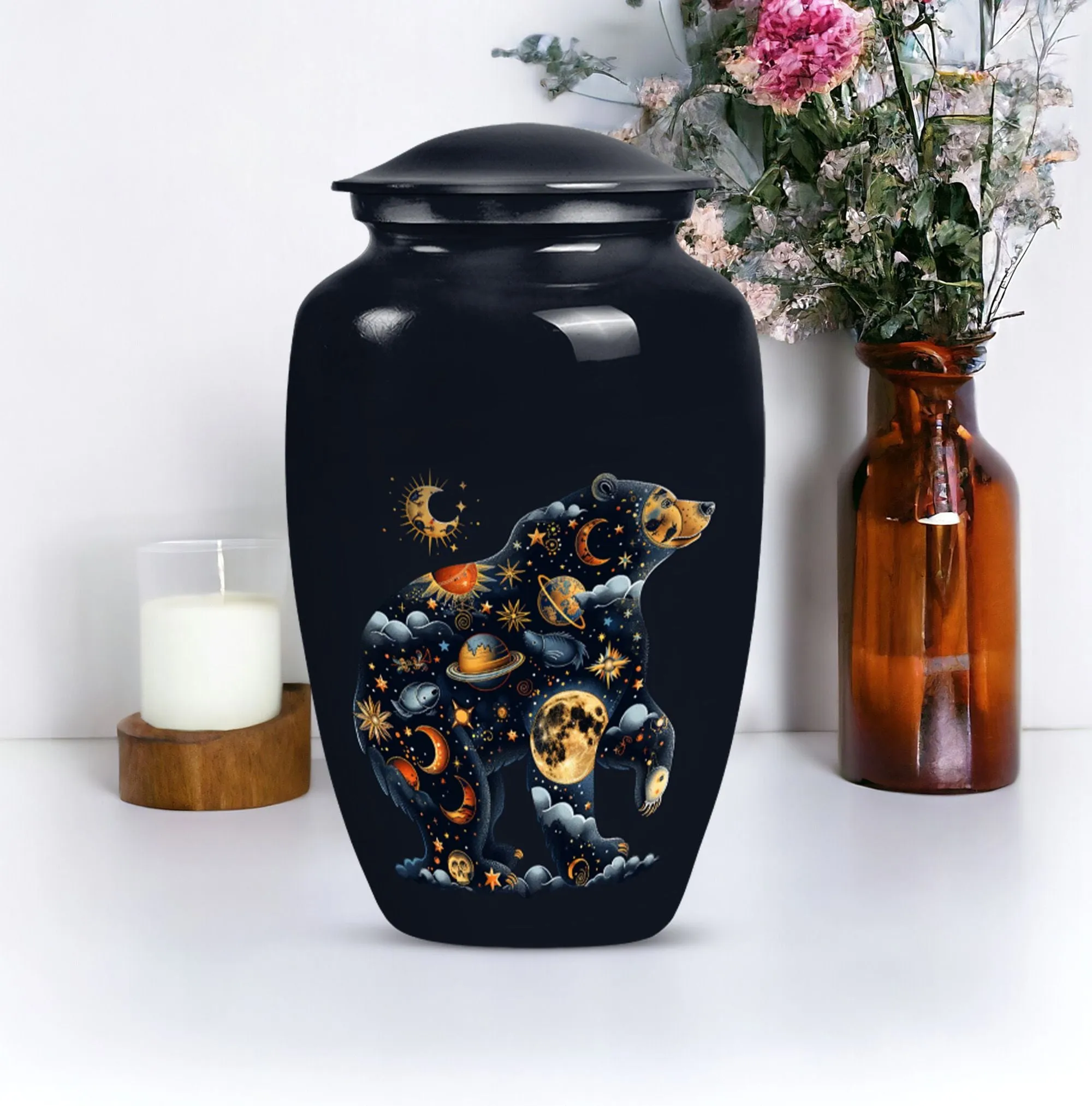 Cremation Urn - Abstract Bear Tribute for Lasting Memories