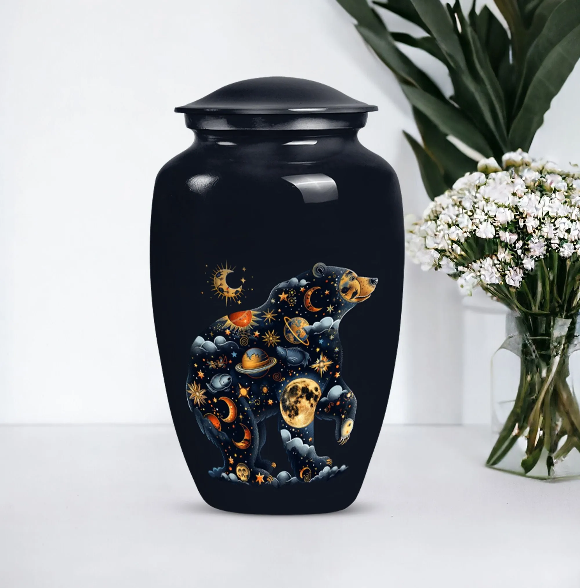 Cremation Urn - Abstract Bear Tribute for Lasting Memories