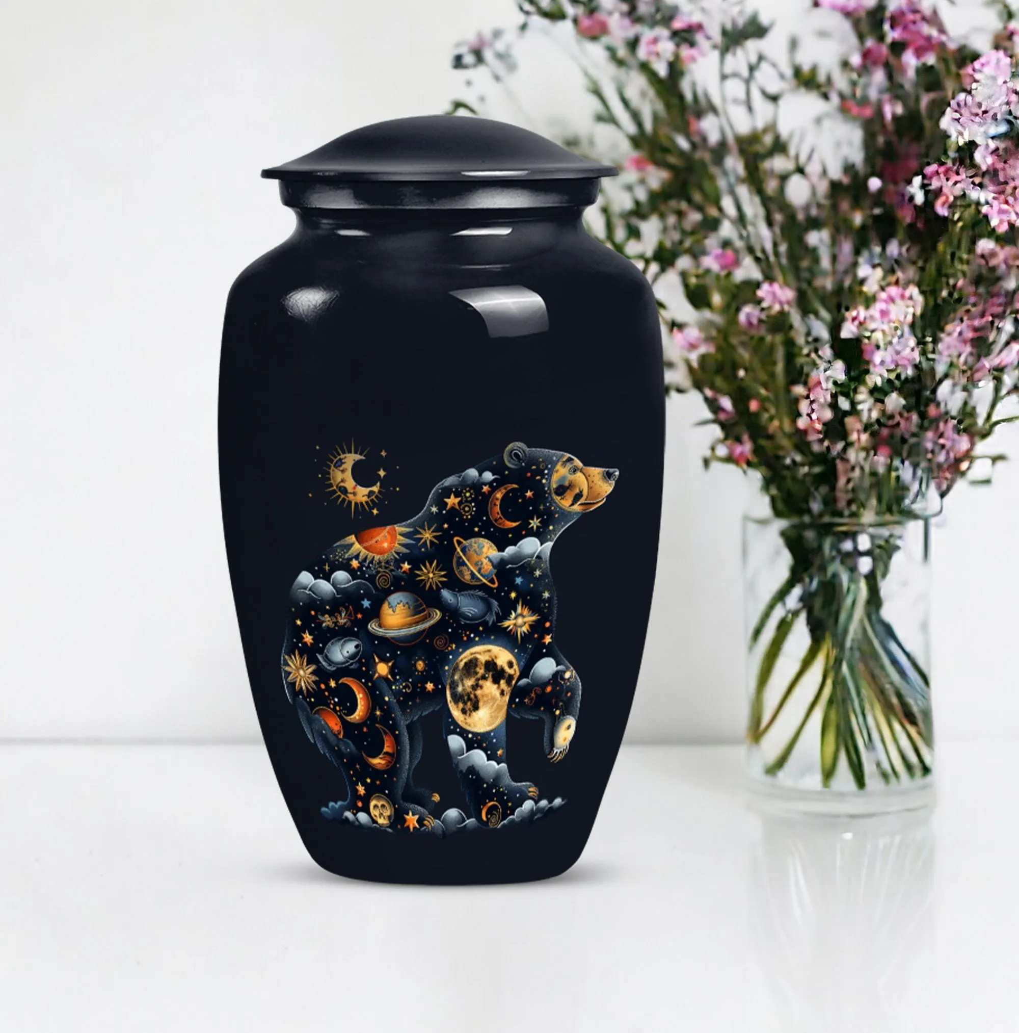 Cremation Urn - Abstract Bear Tribute for Lasting Memories