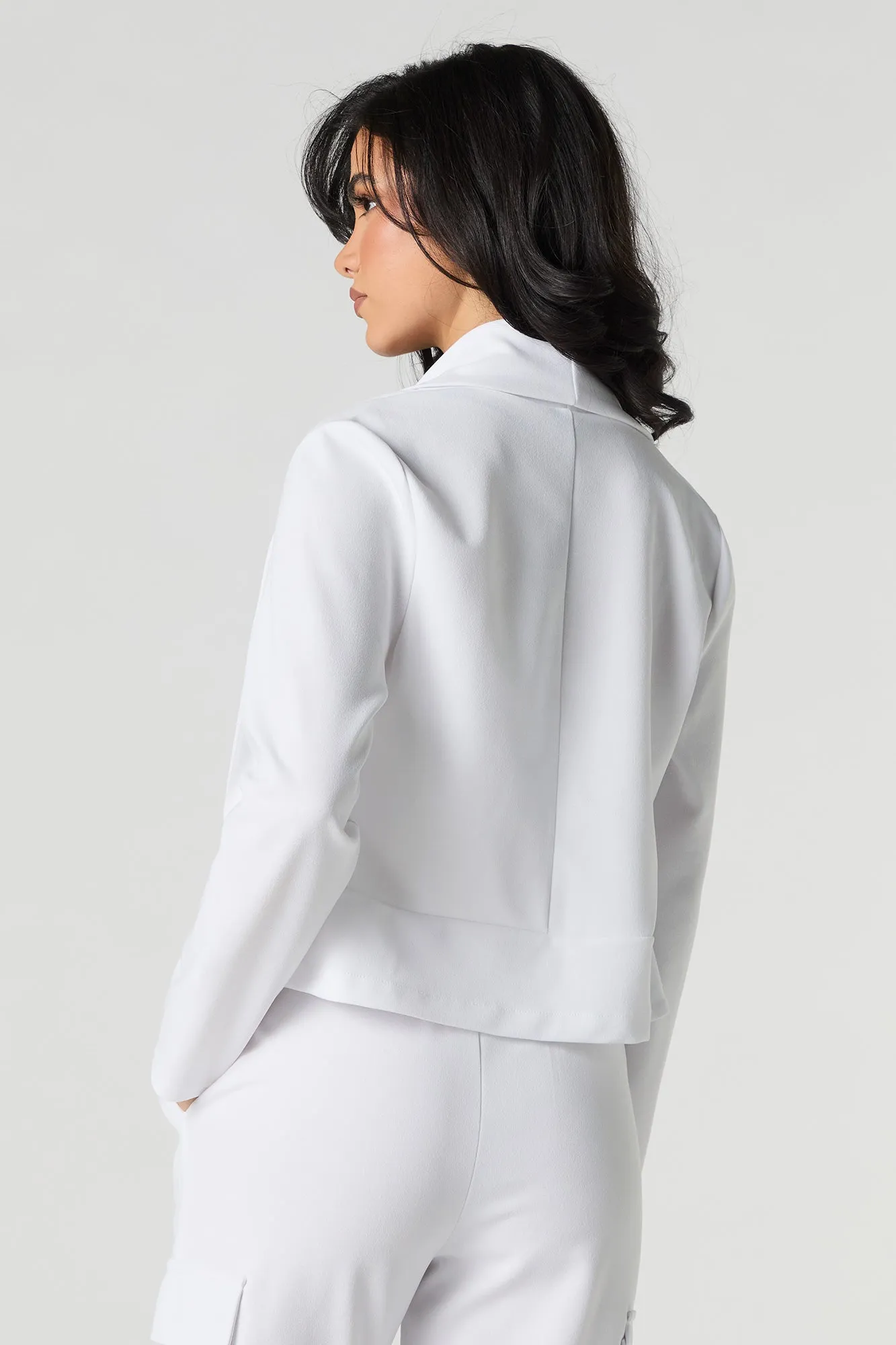 Crepe Open Front Blazer