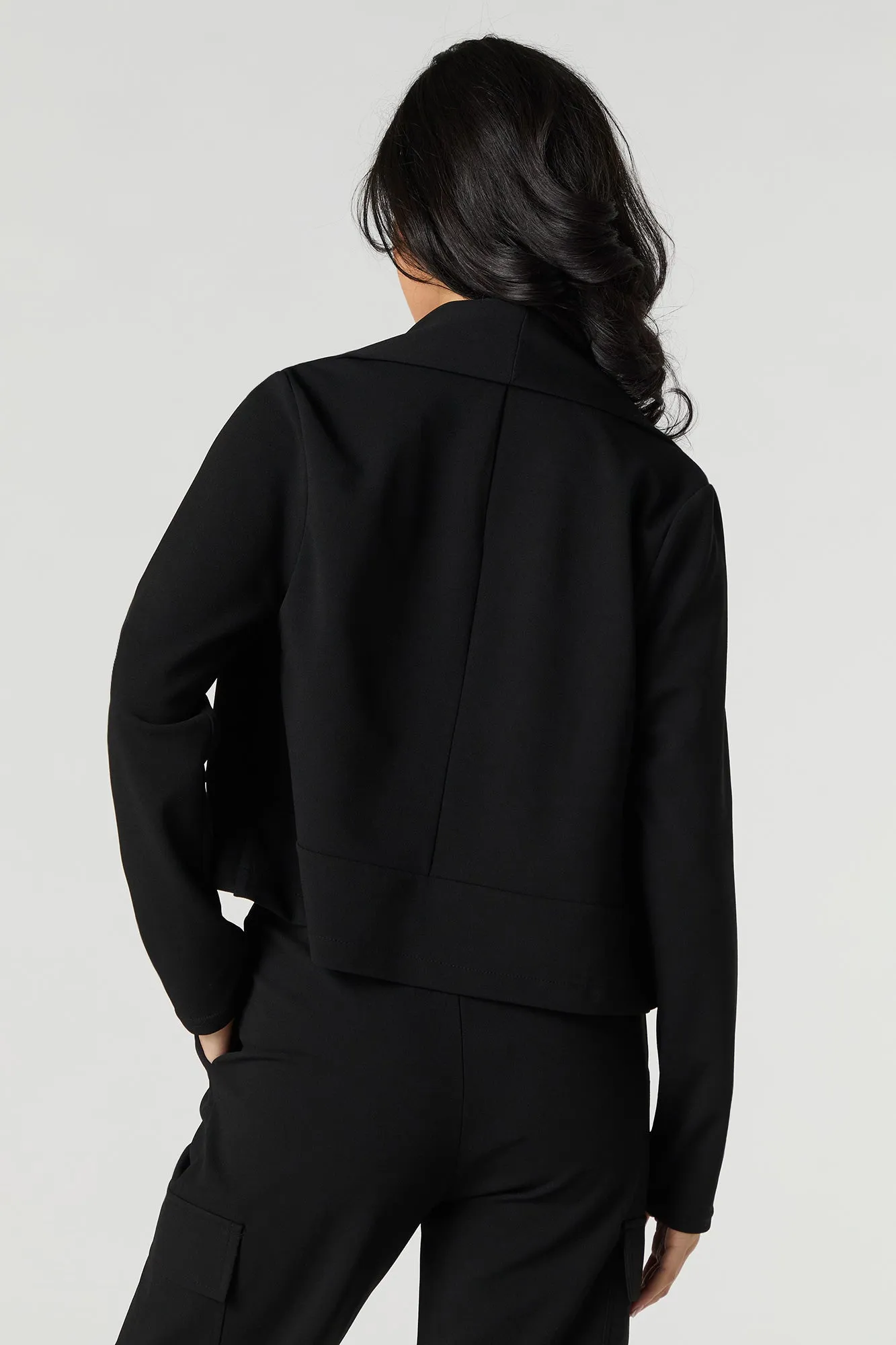 Crepe Open Front Blazer