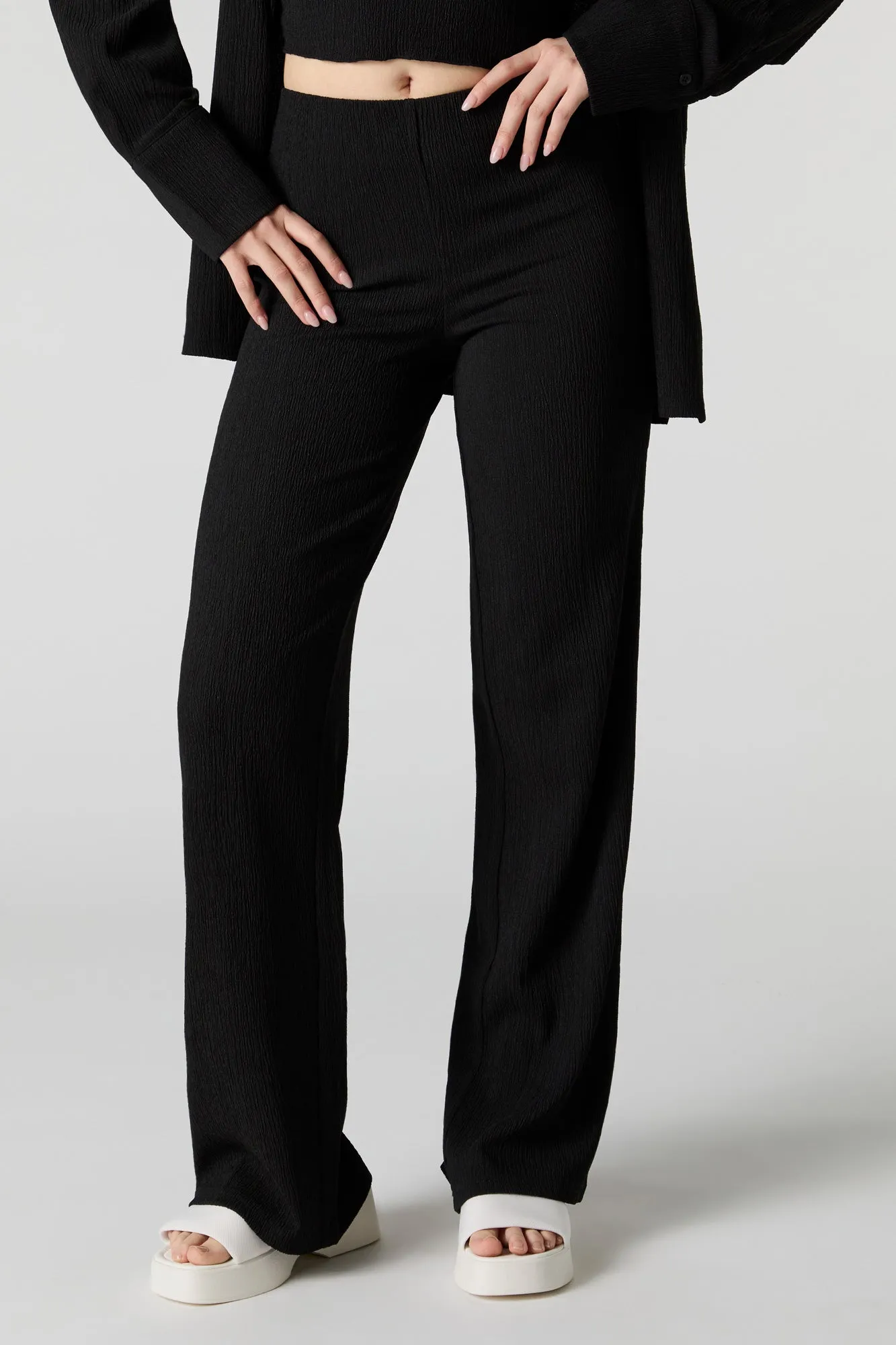 Crinkle Wide Leg Pant