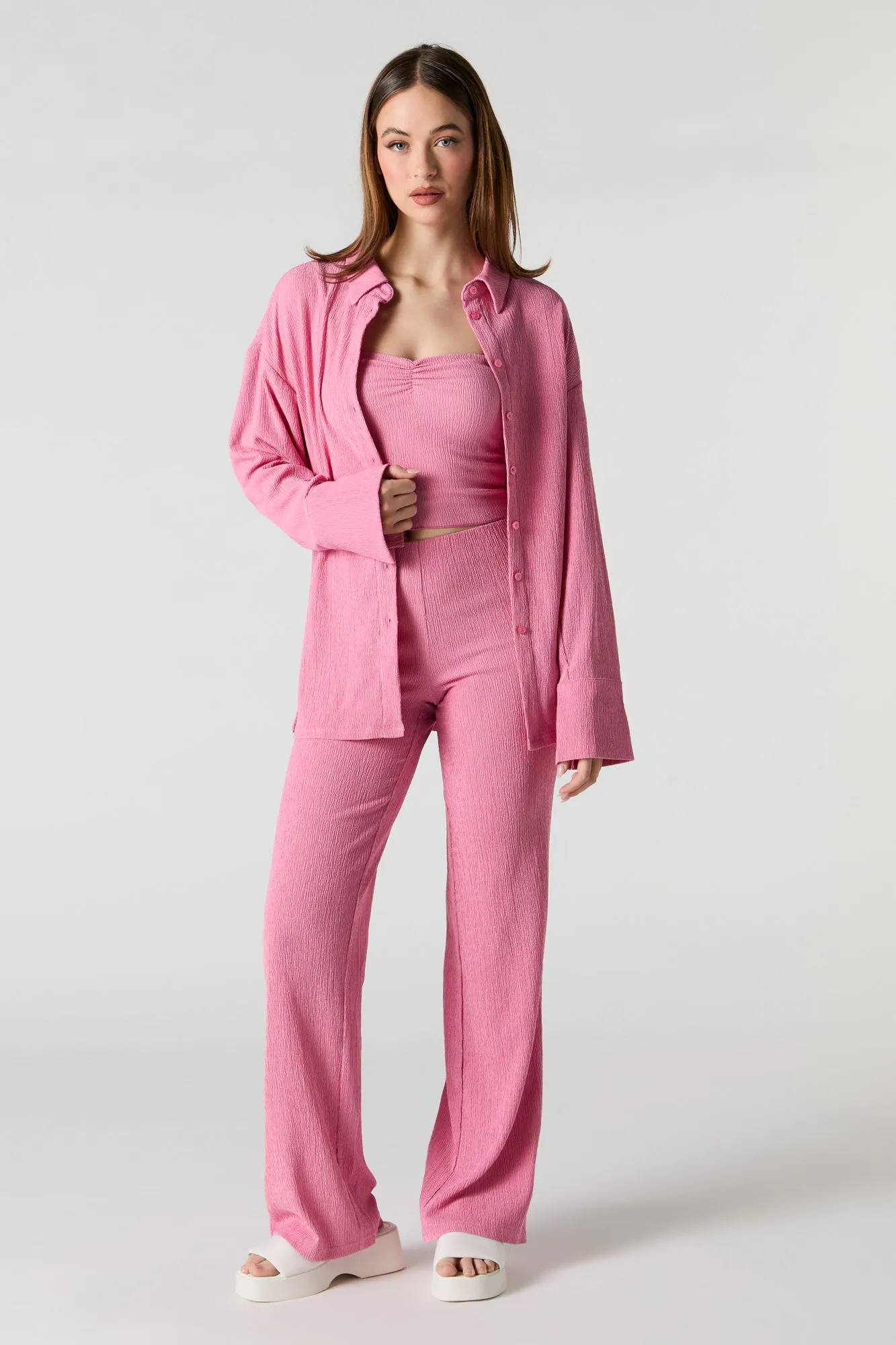 Crinkle Wide Leg Pant