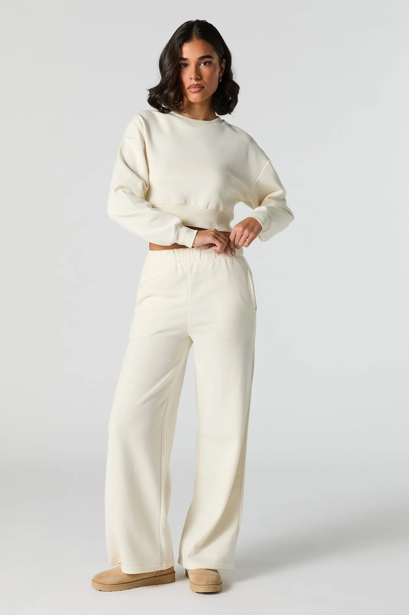 Cropped Fleece Sweatshirt