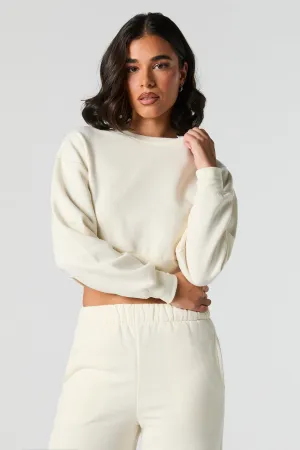 Cropped Fleece Sweatshirt