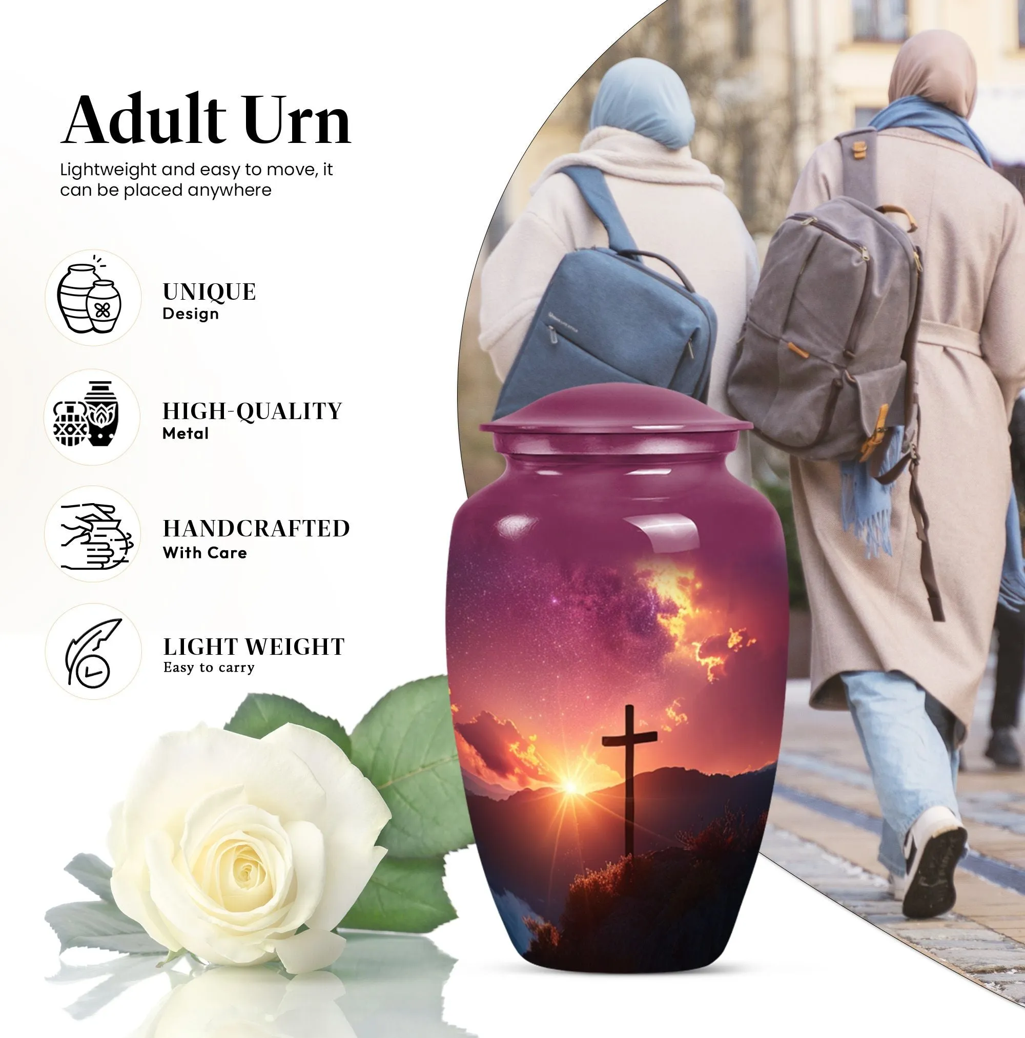 Cross Remembrance - A Memorable Urn for Women Ashes