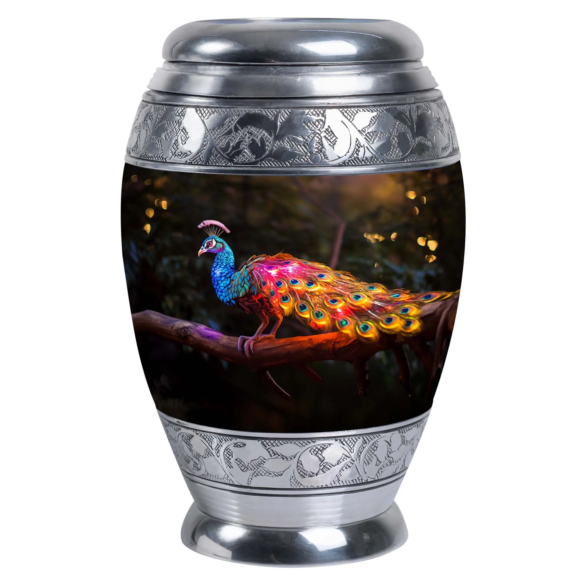 Dancing Peacock Urn - Cherished Memorial Urn For Storing Ashes