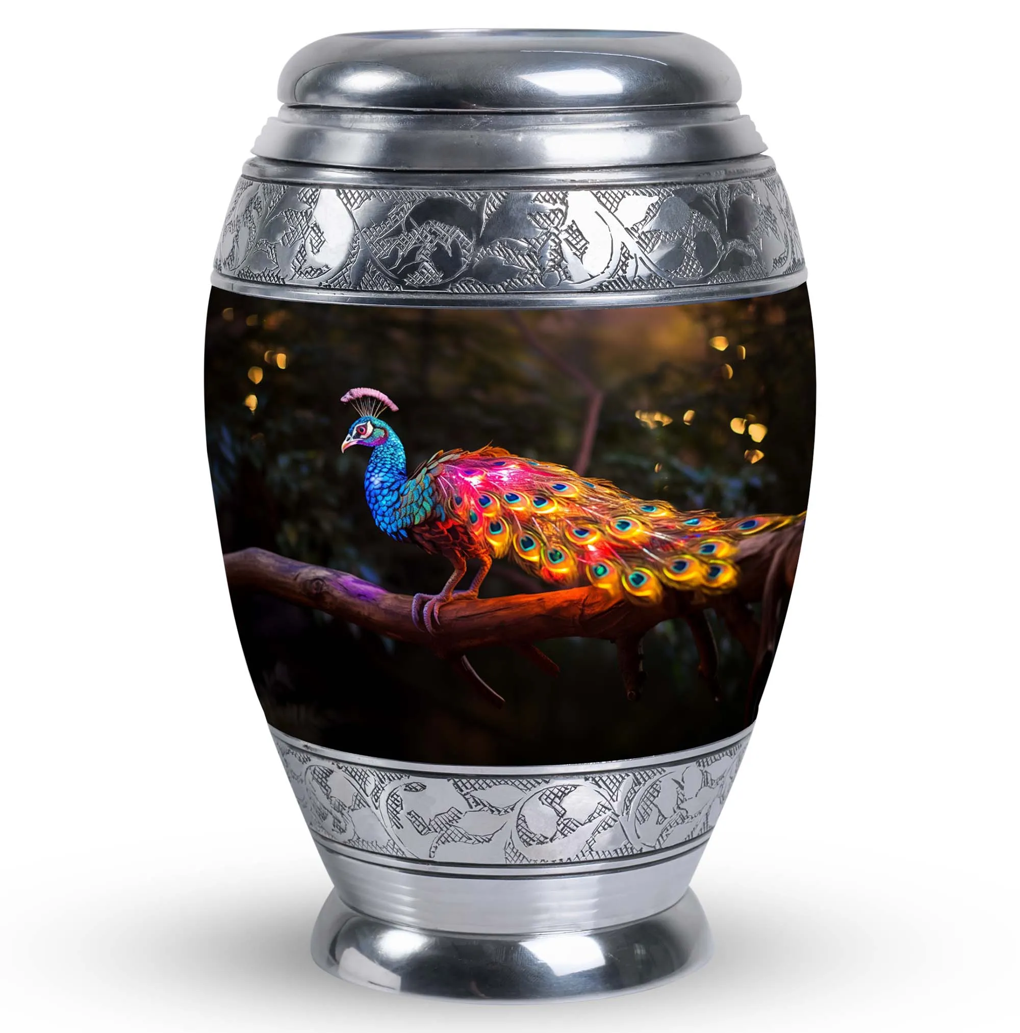 Dancing Peacock Urn - Cherished Memorial Urn For Storing Ashes
