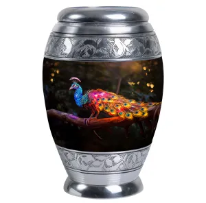 Dancing Peacock Urn - Cherished Memorial Urn For Storing Ashes